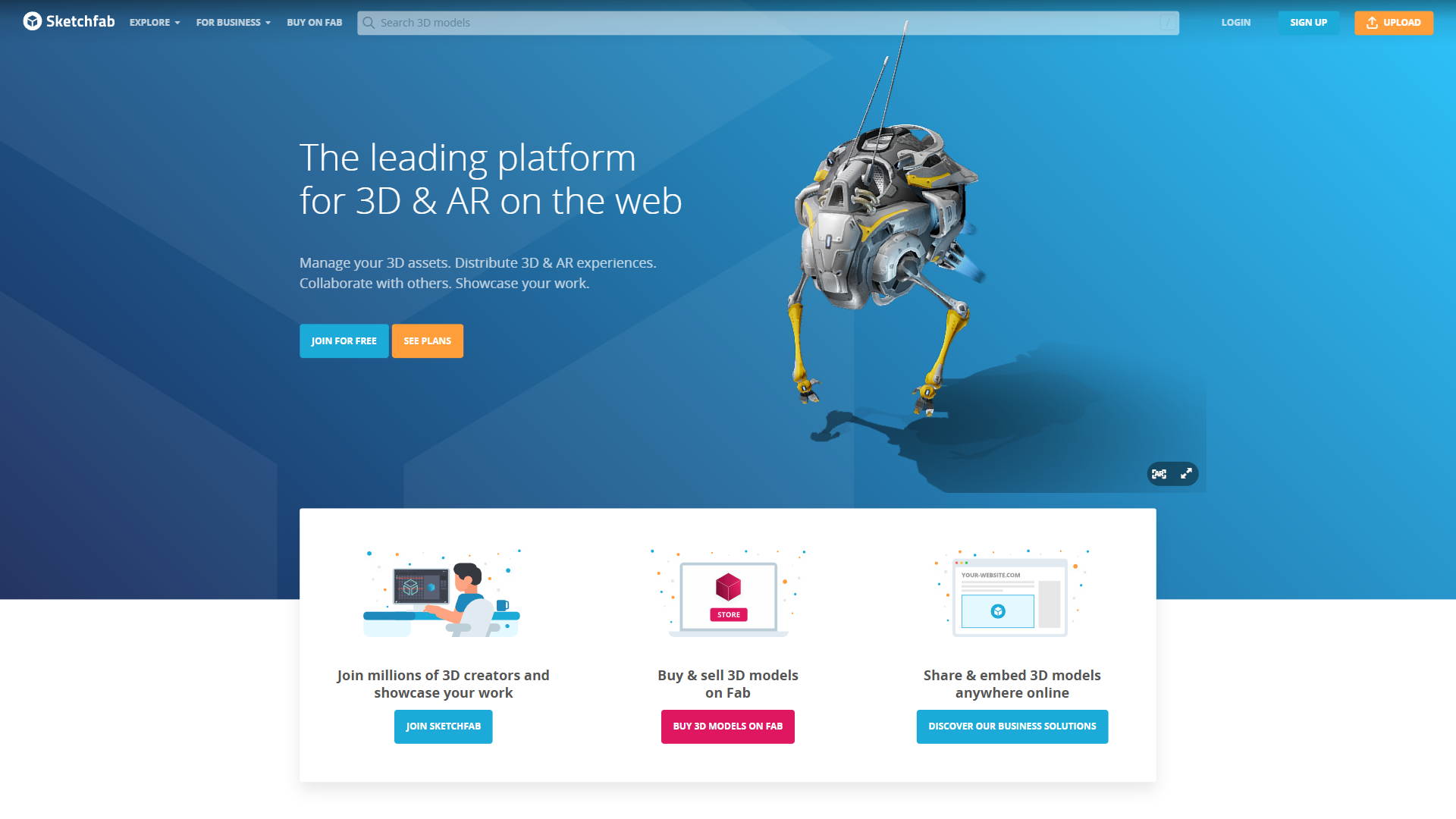 Sketchfab website screenshot