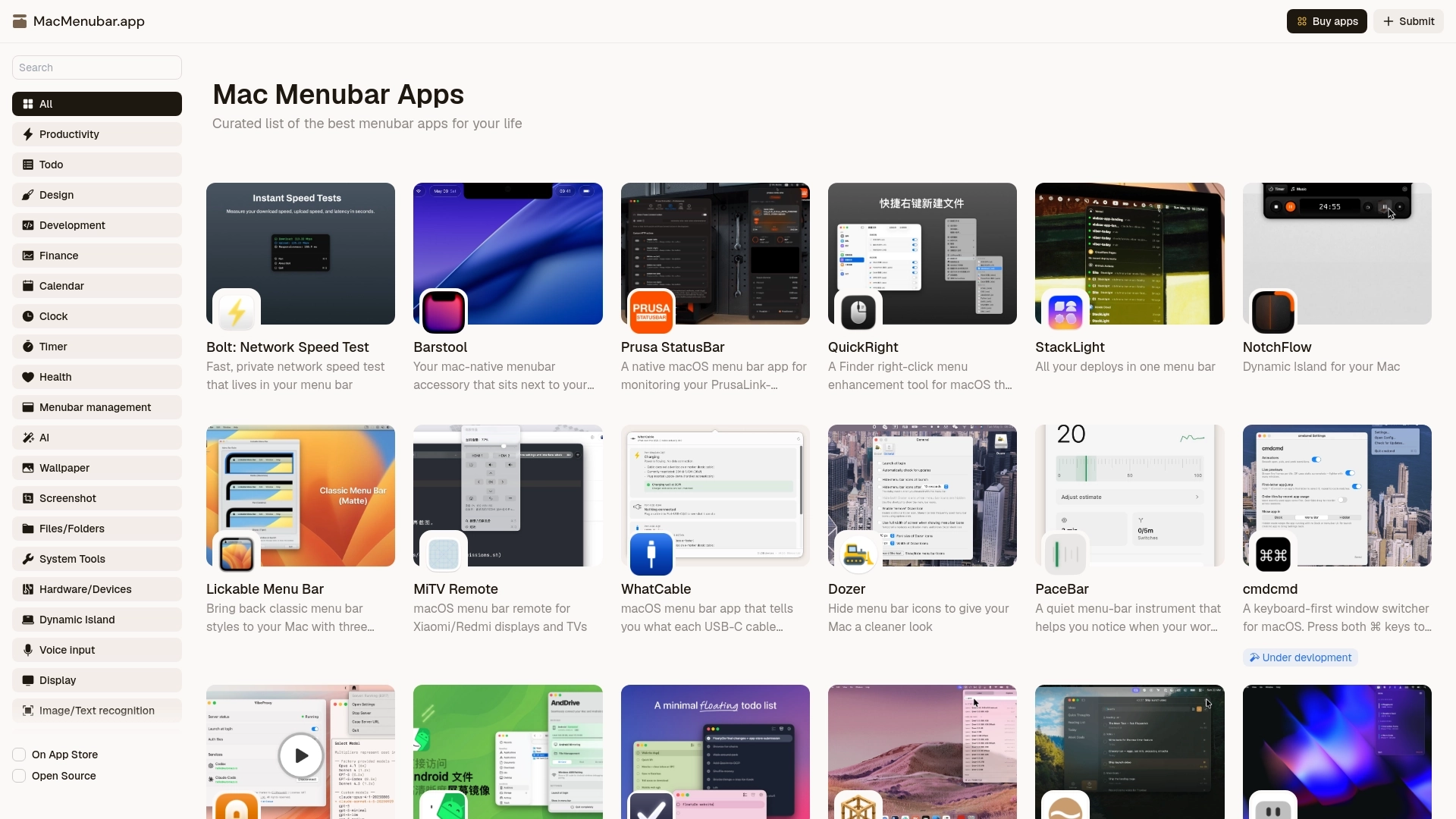 macmenubar.app website screenshot