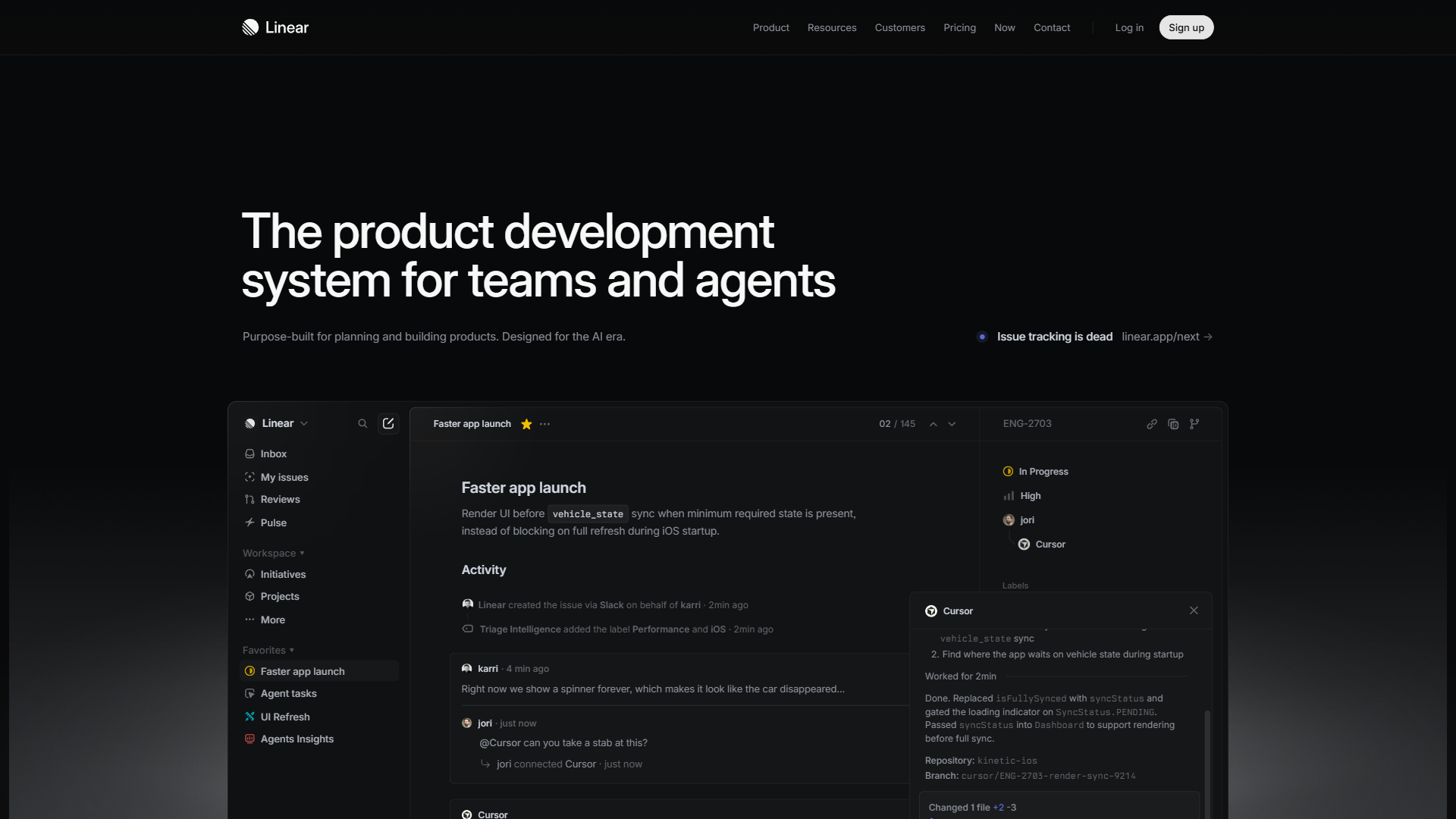 Linear website screenshot