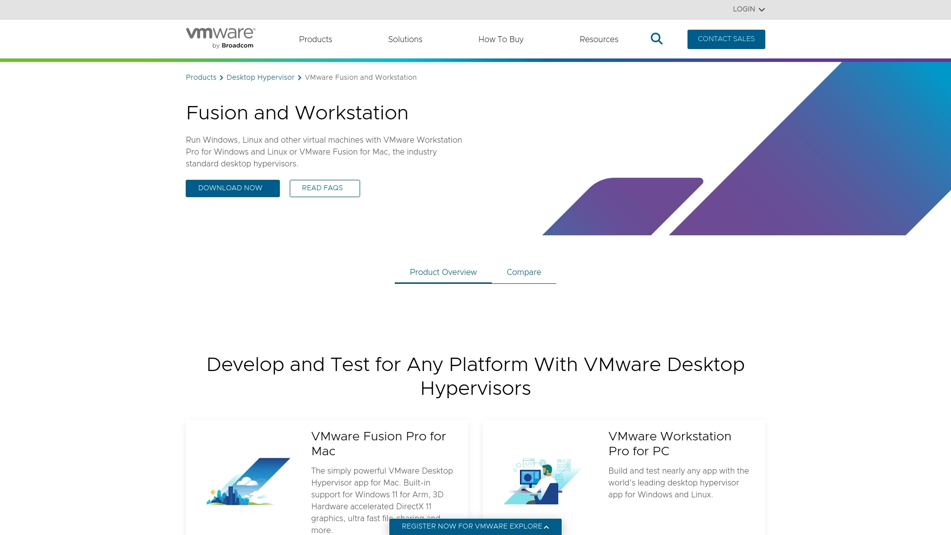 VMware Workstation and Fusion 网站截图