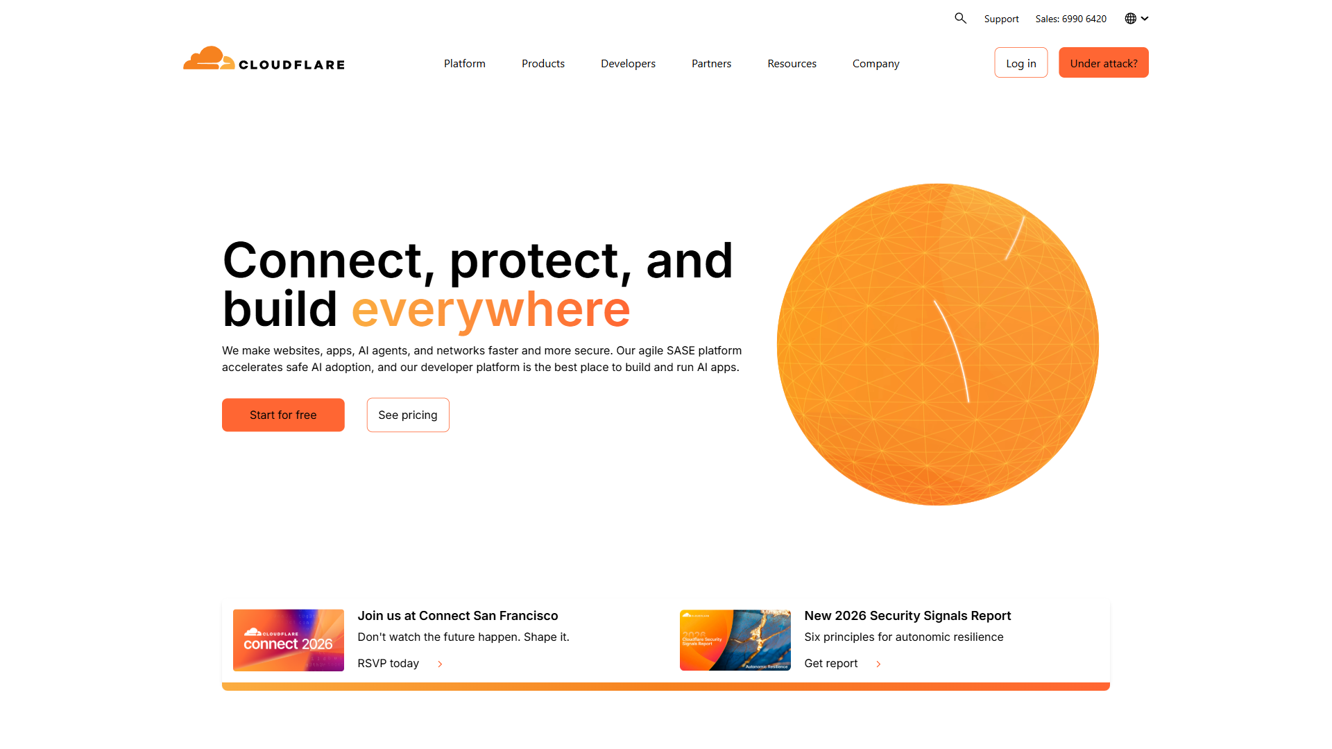 Cloudflare website screenshot