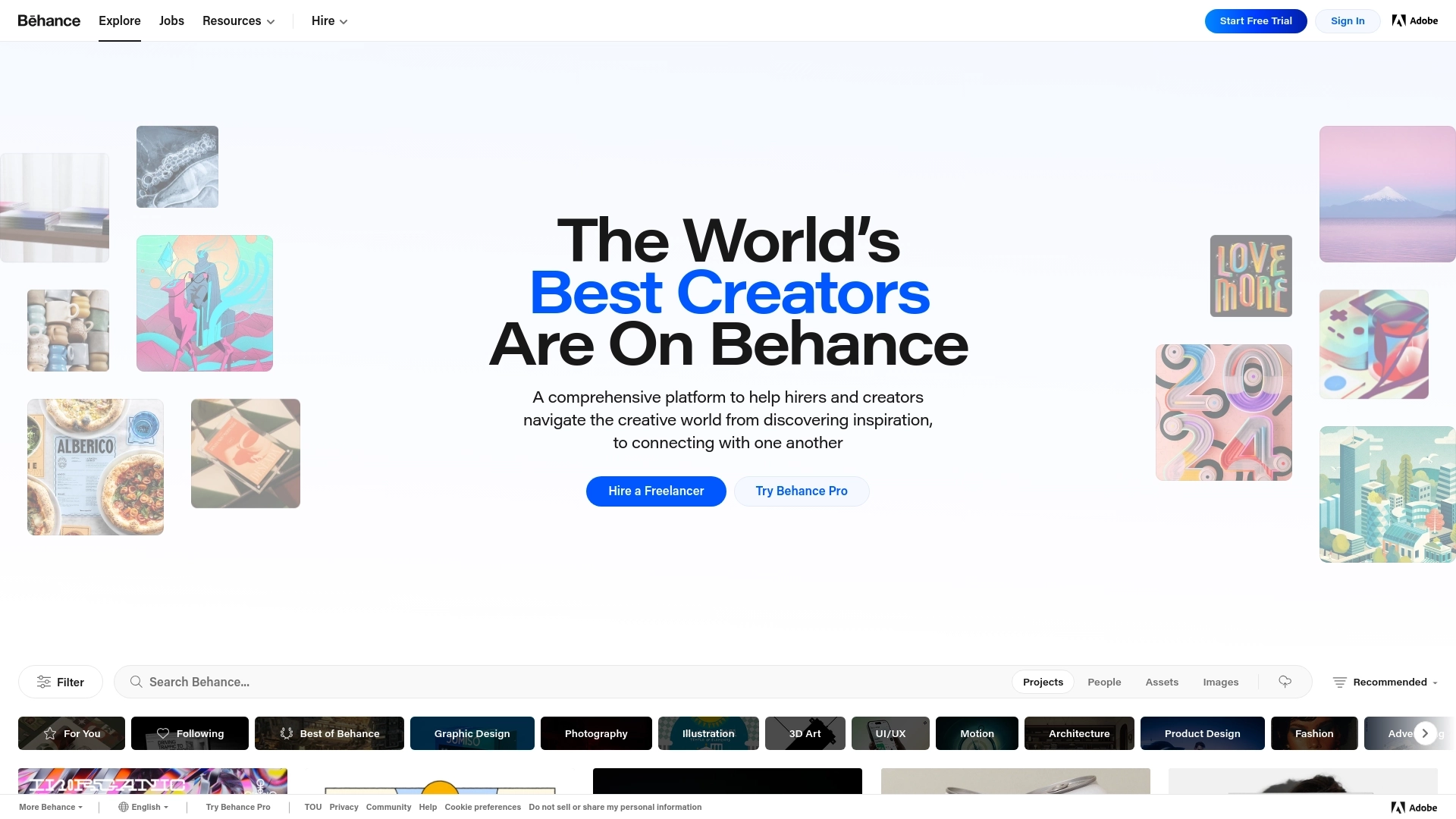 Behance website screenshot