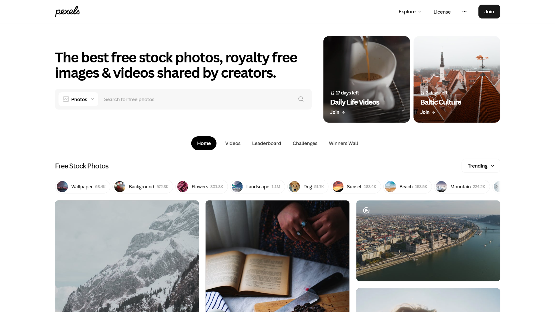 Pexels website screenshot