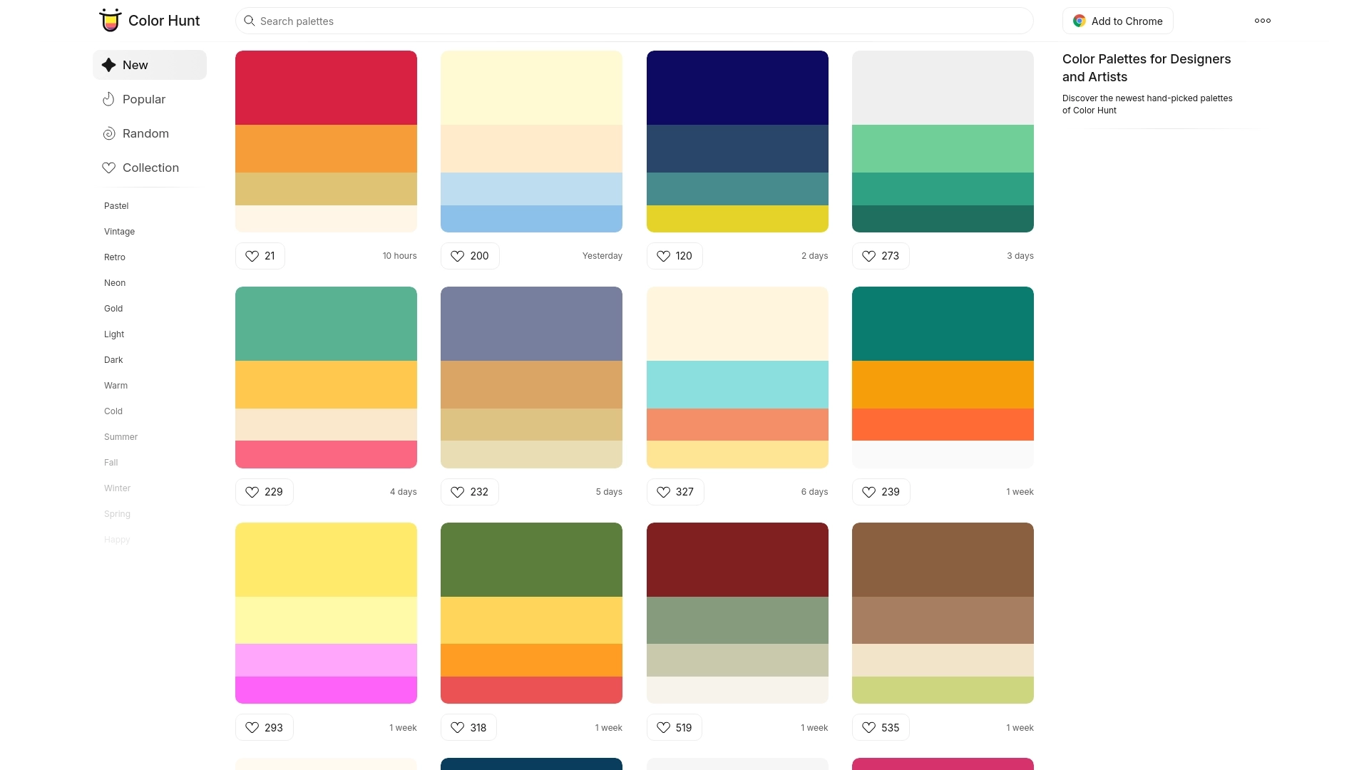 Color Hunt website screenshot