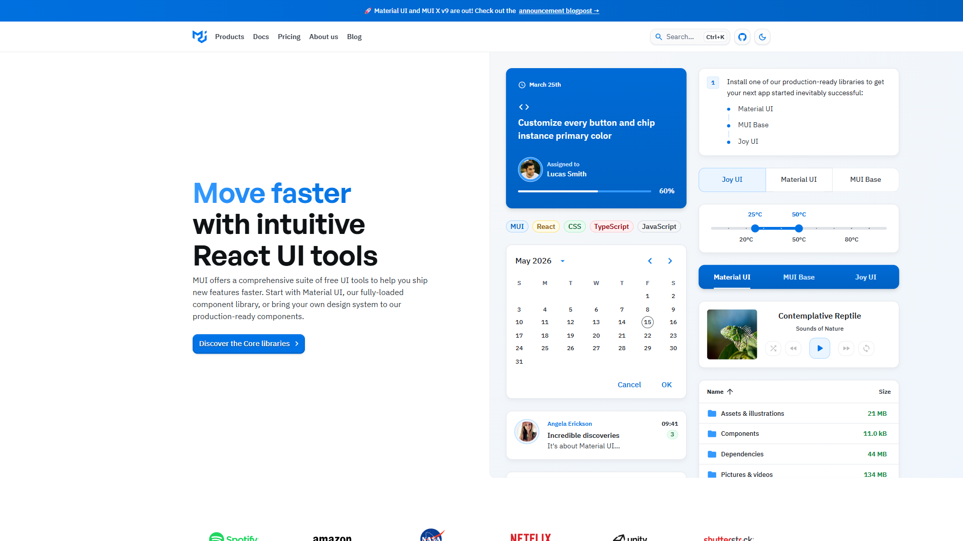 MUI website screenshot