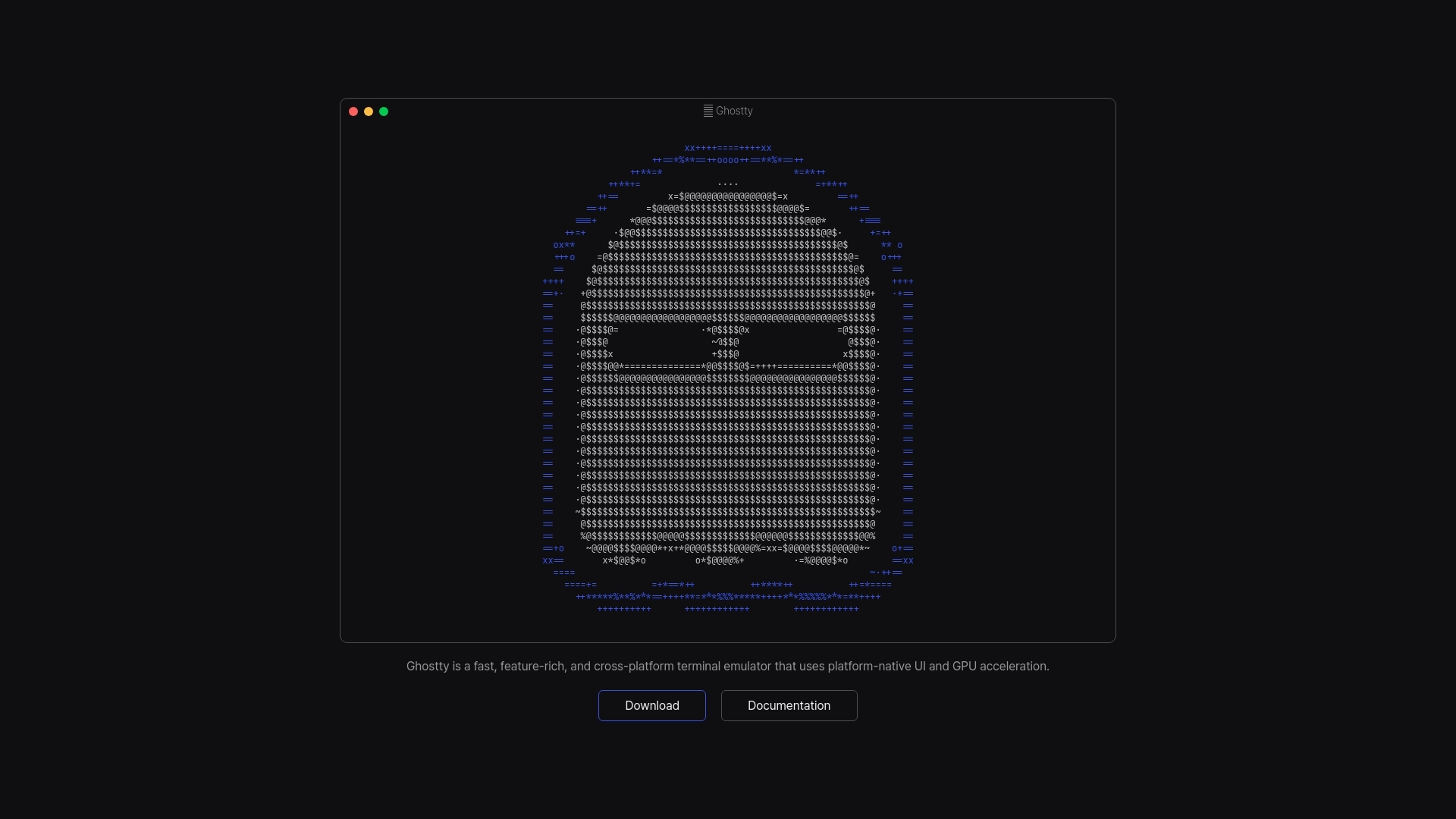 Ghostty website screenshot