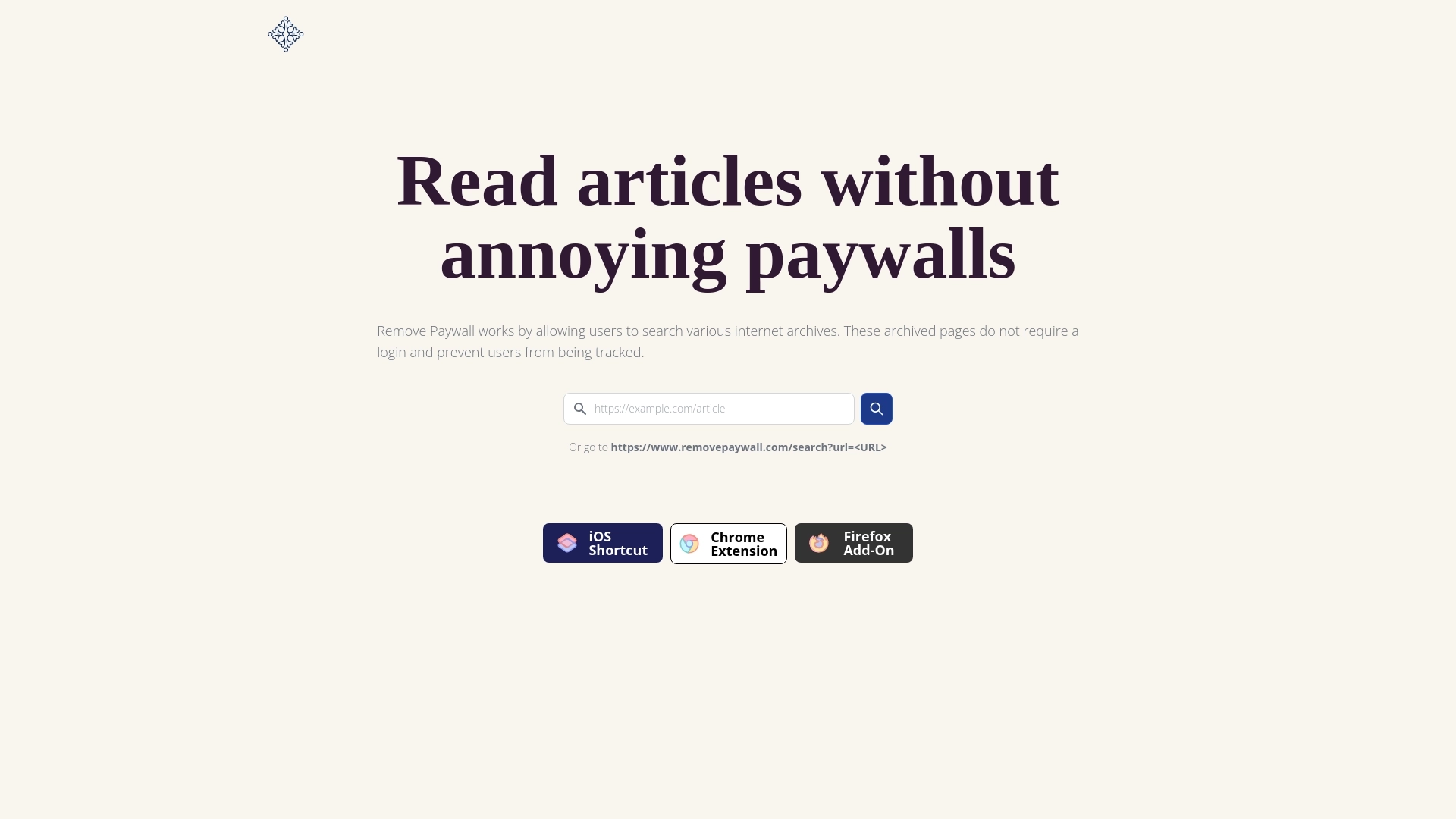 RemovePaywall 网站截图