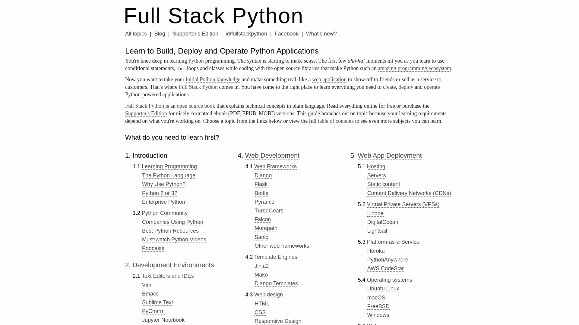 Full Stack Python 网站截图
