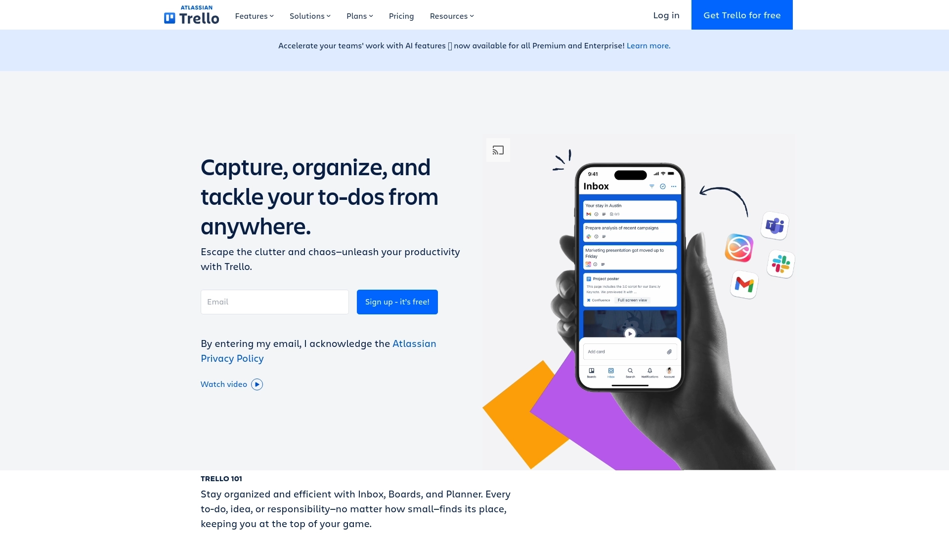 Trello website screenshot