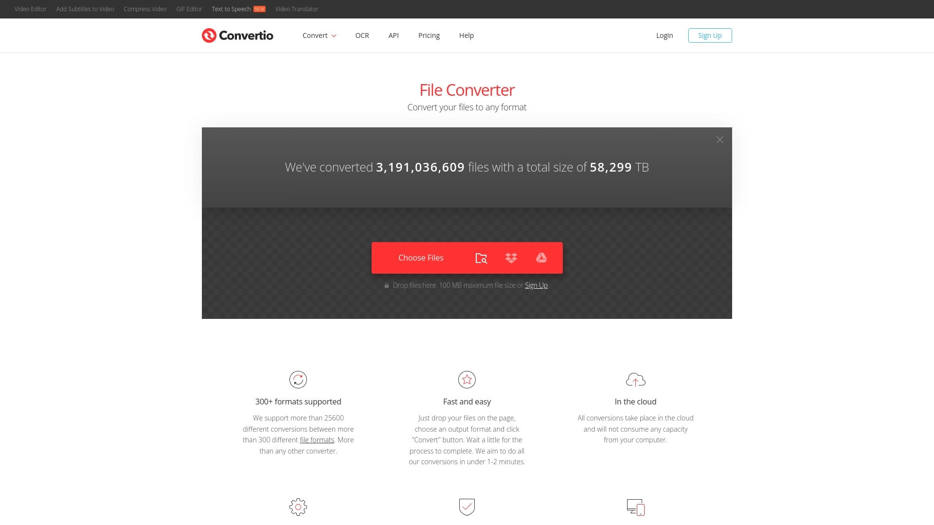 Convertio website screenshot