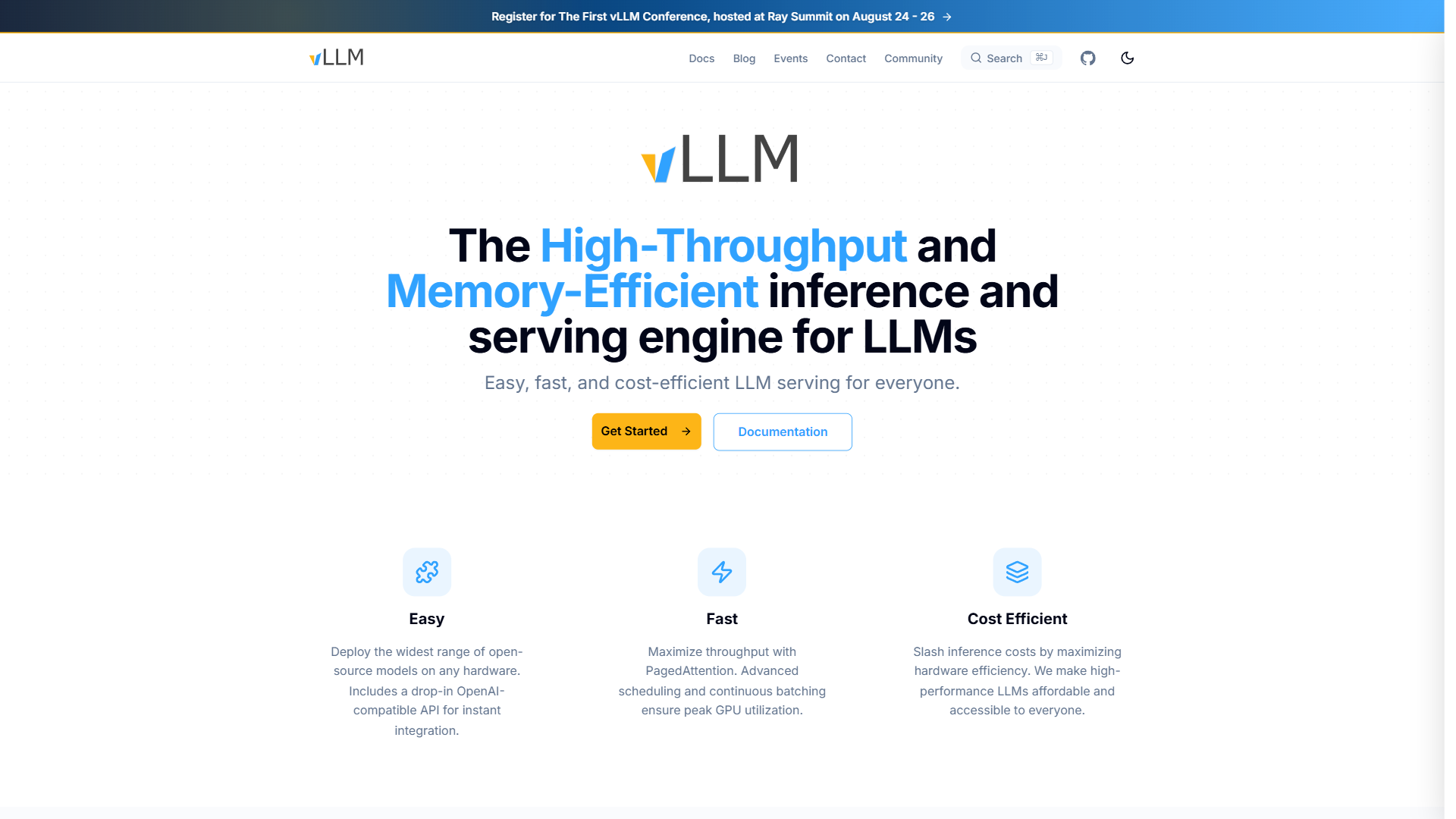 vLLM 网站截图