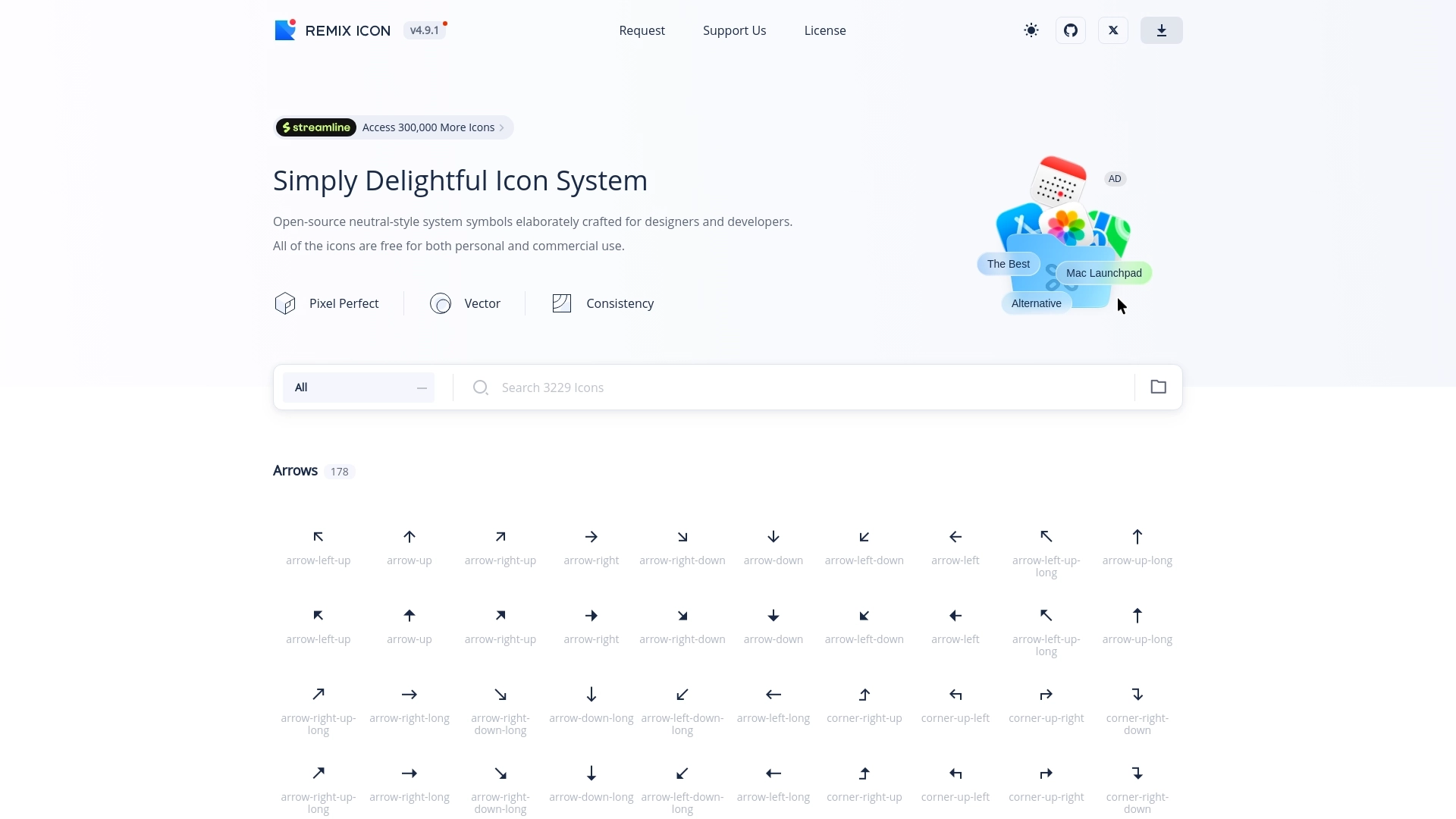 Remix Icon website screenshot