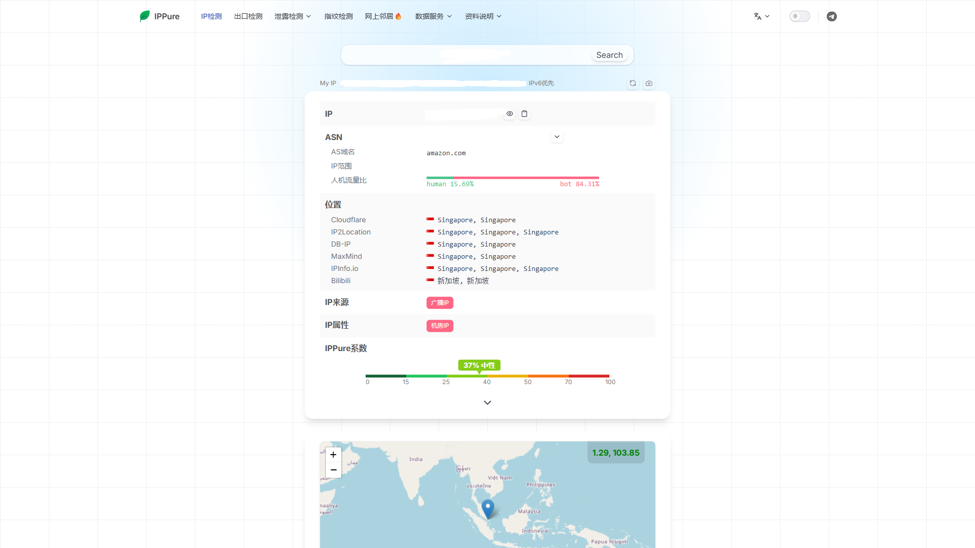 IPPure 网站截图