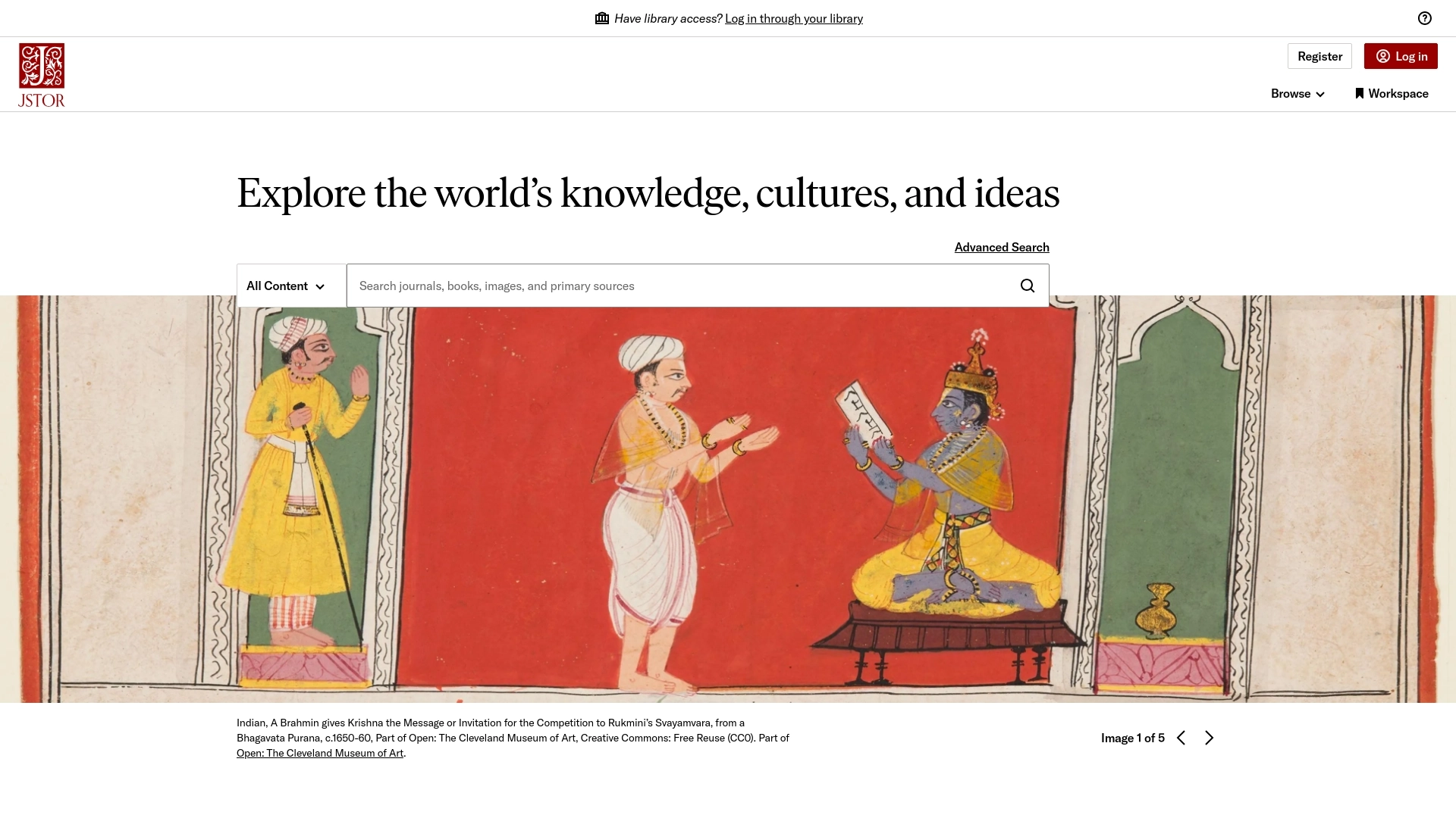 JSTOR website screenshot
