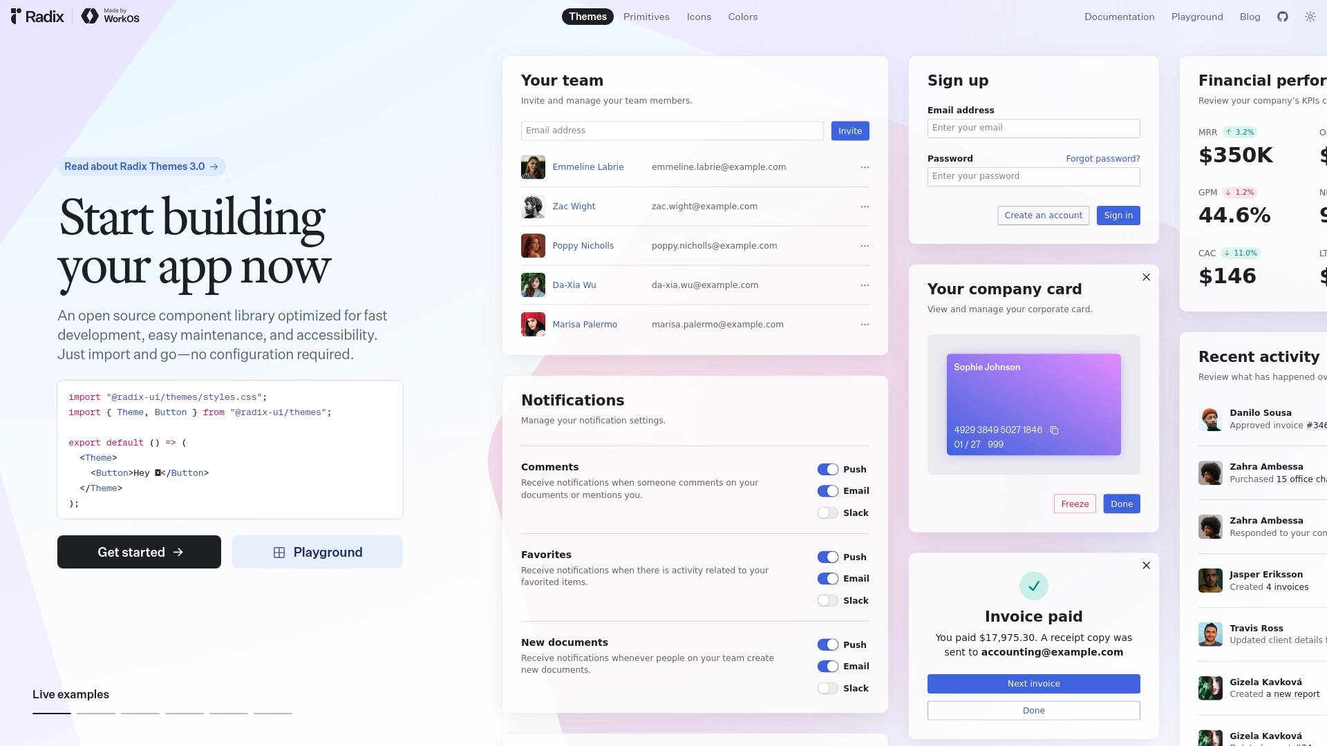 Radix UI website screenshot
