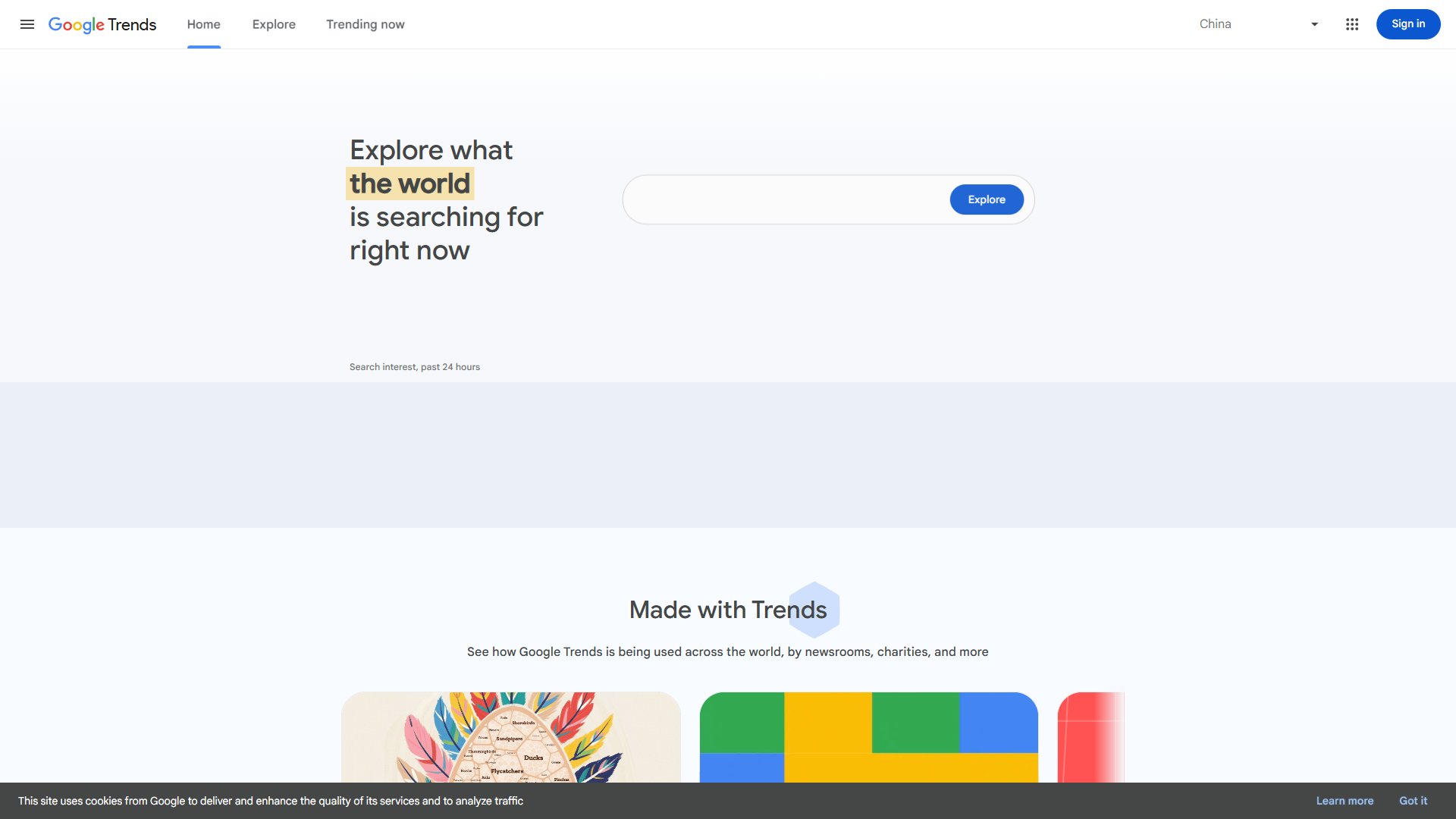 Google Trends website screenshot