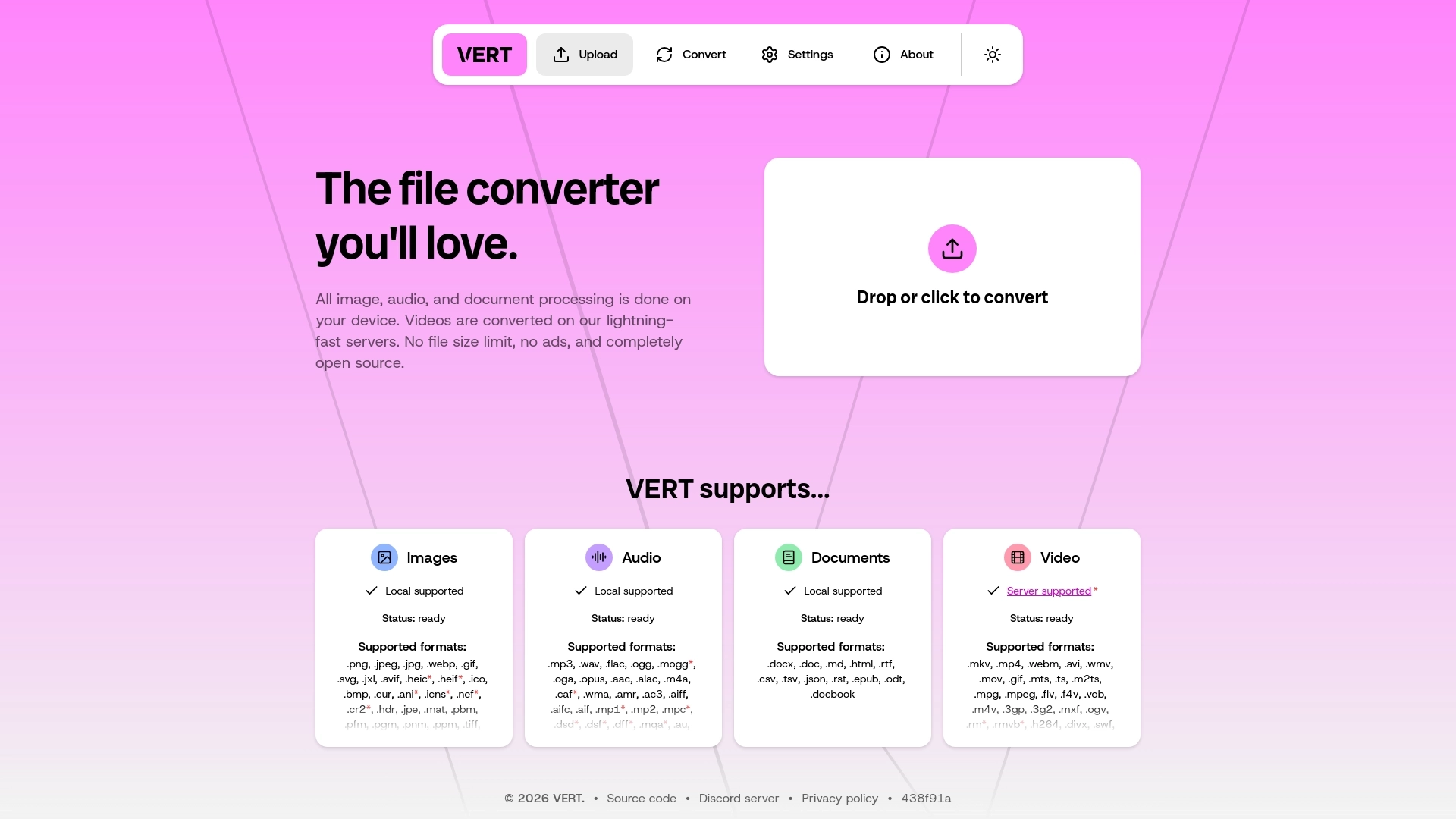 VERT.sh 网站截图