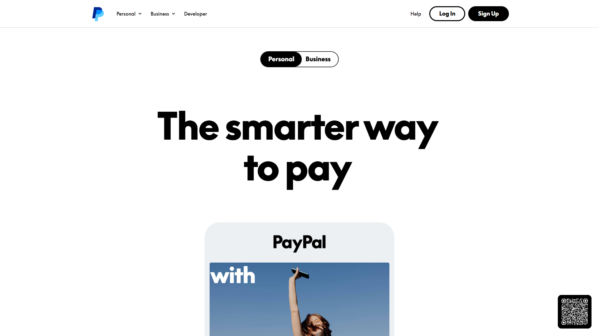 PayPal 网站截图