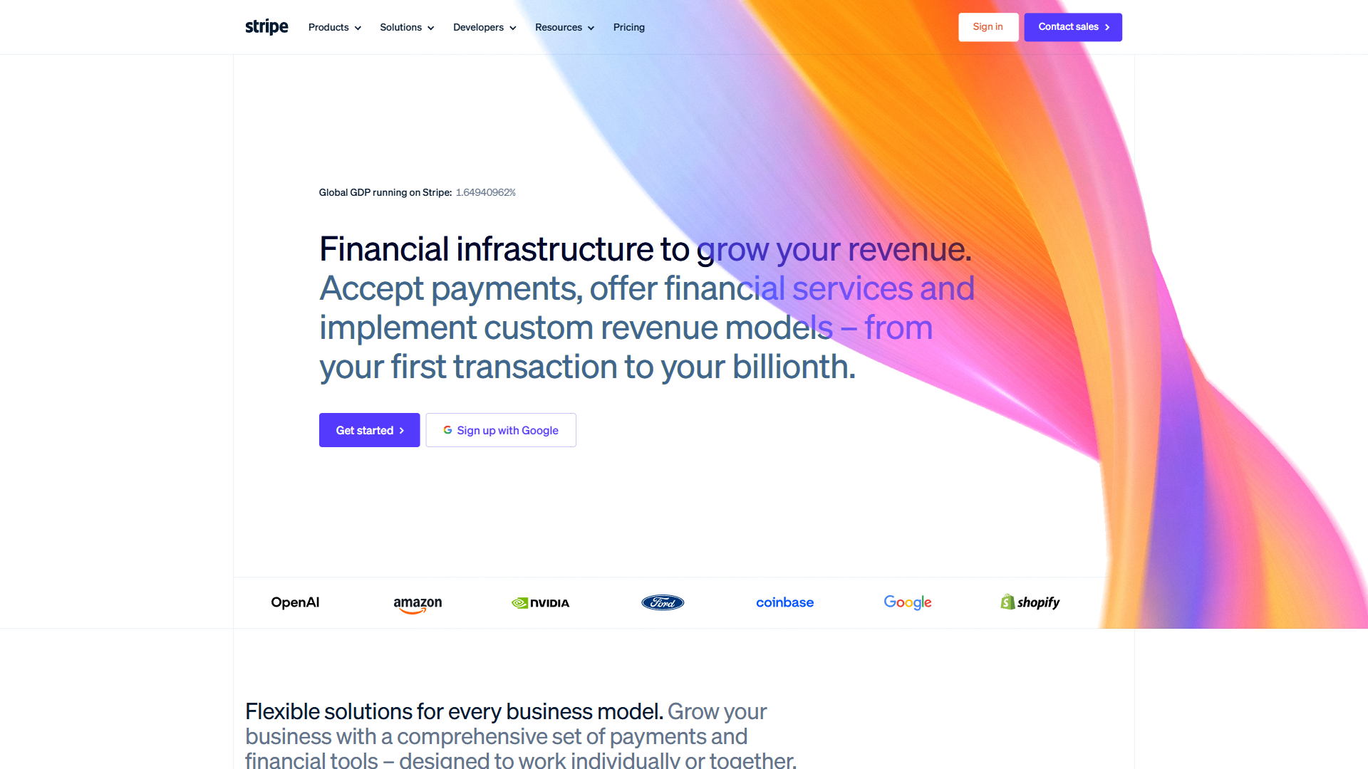 Stripe 网站截图