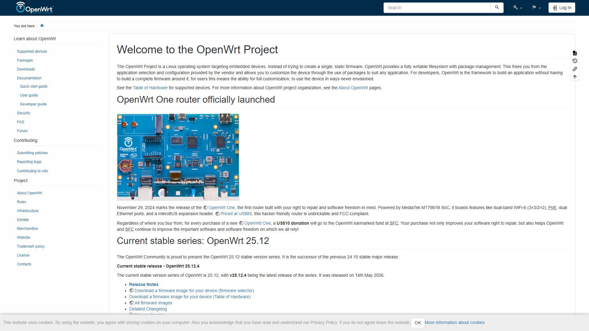 OpenWrt 网站截图