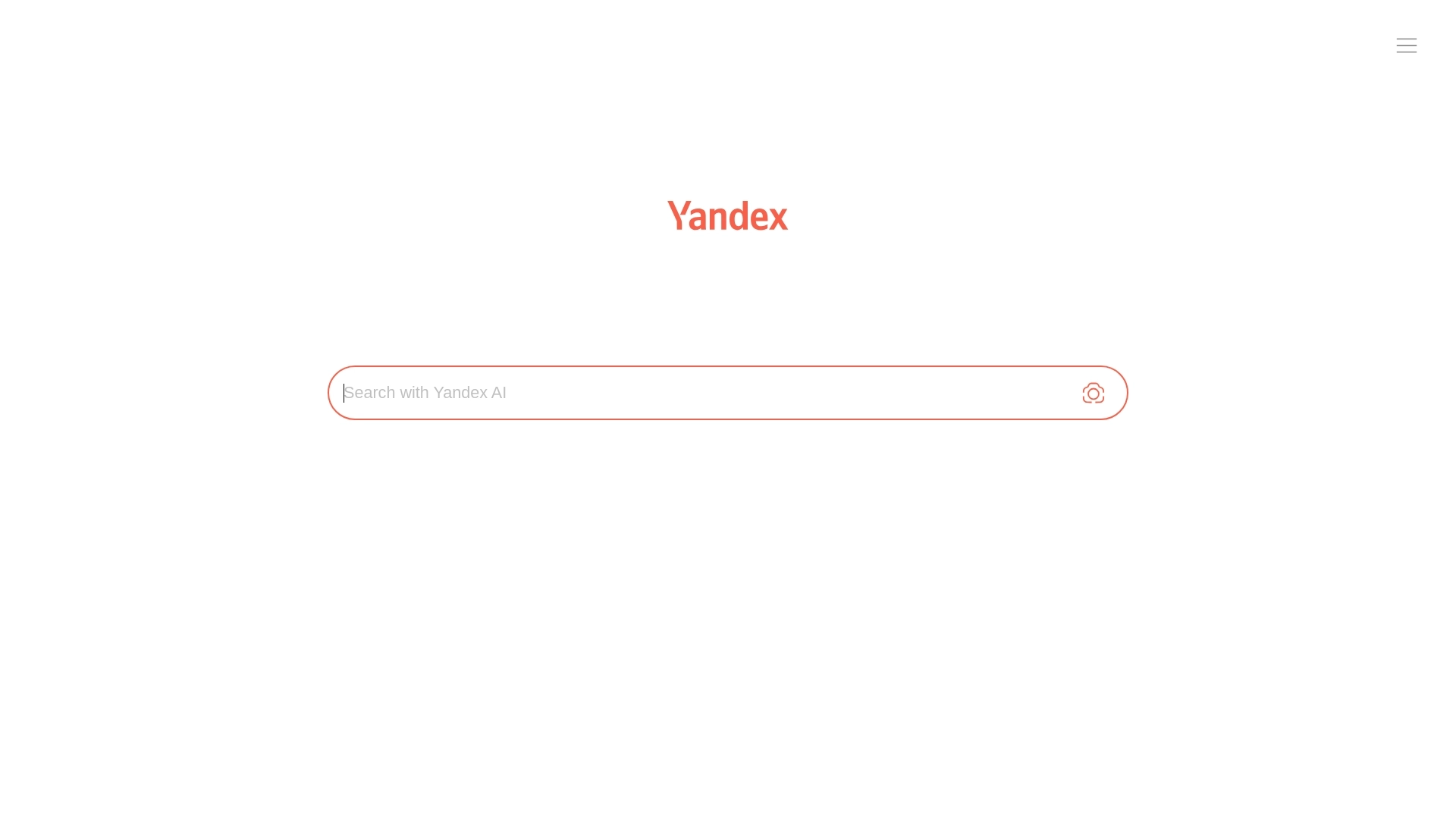 Yandex website screenshot