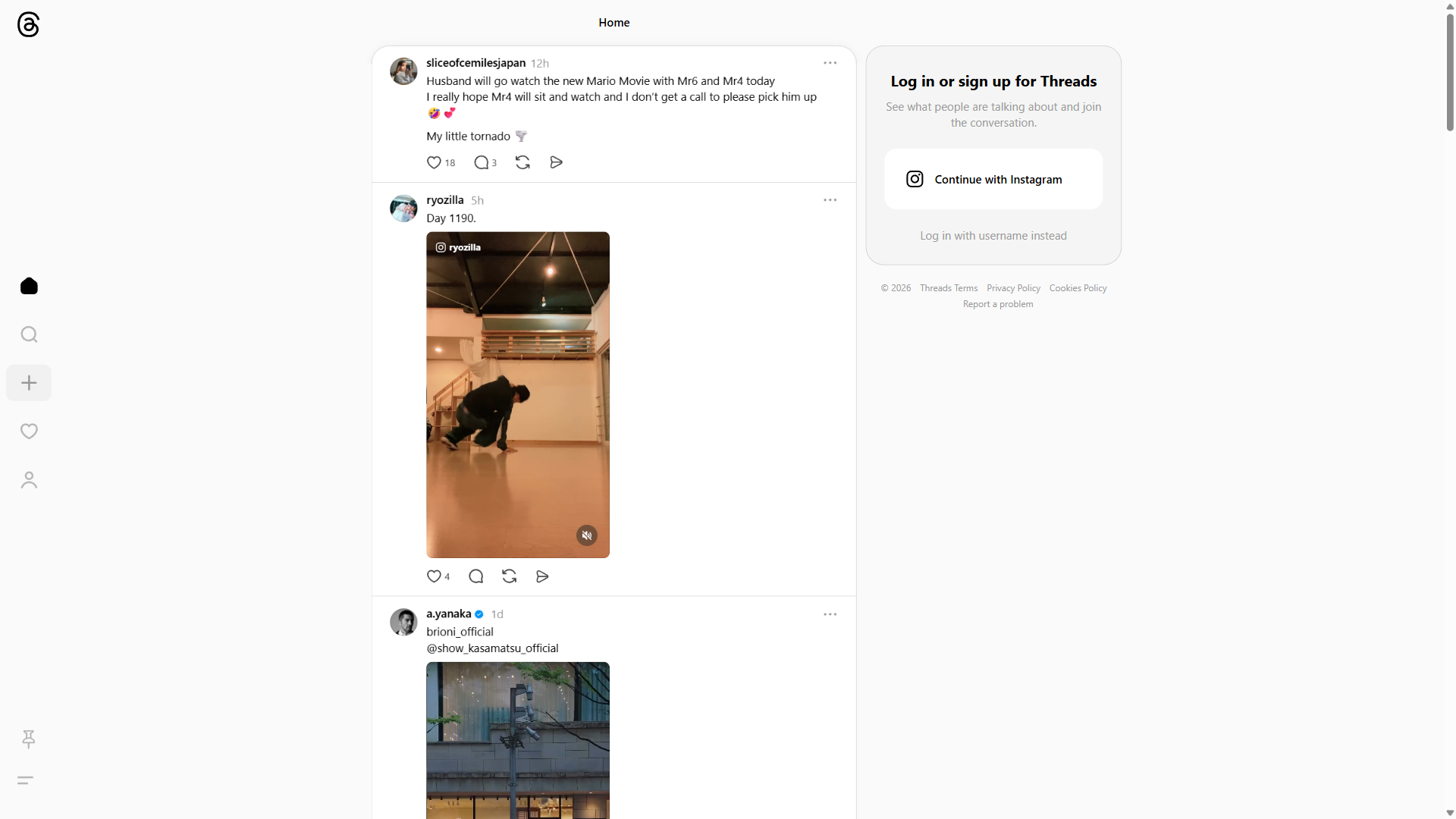Threads website screenshot