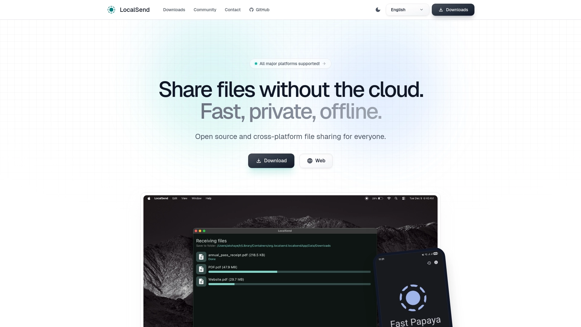 LocalSend website screenshot