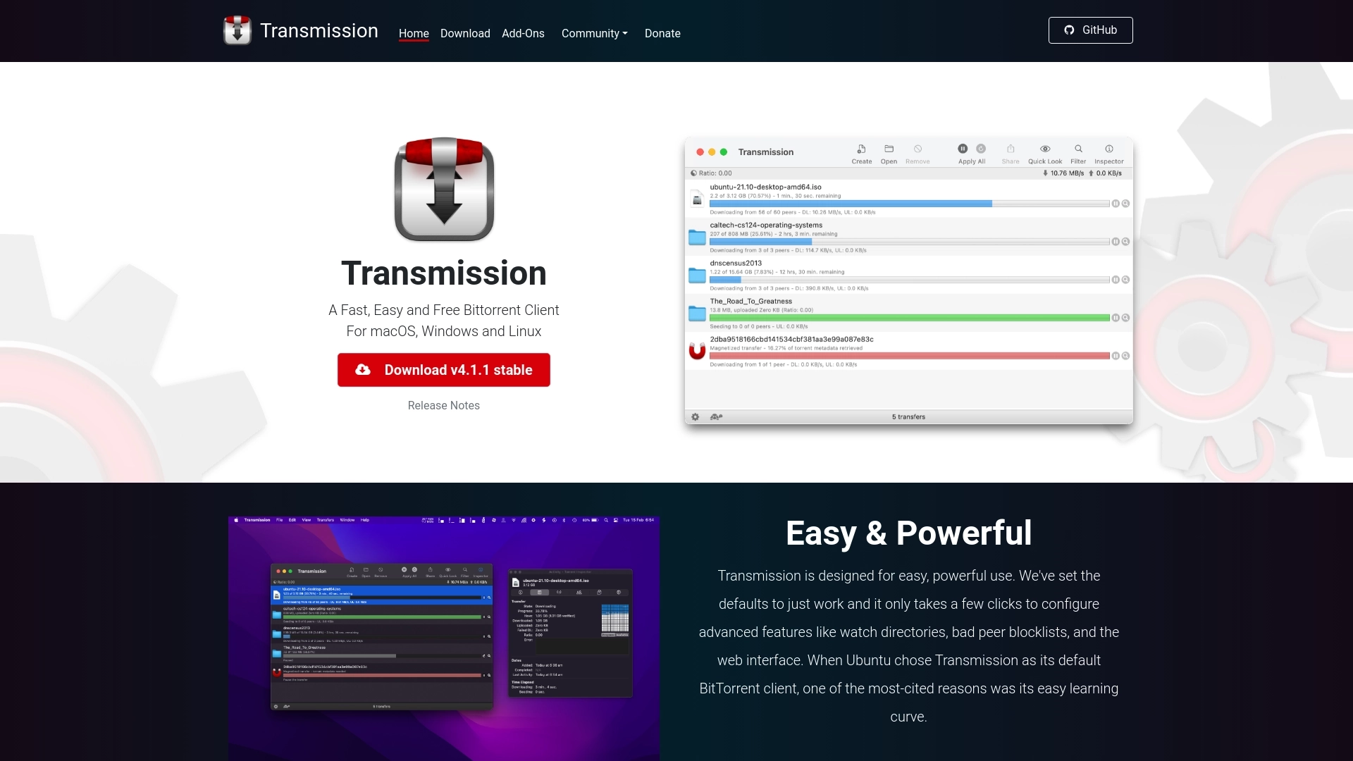 Transmission 网站截图