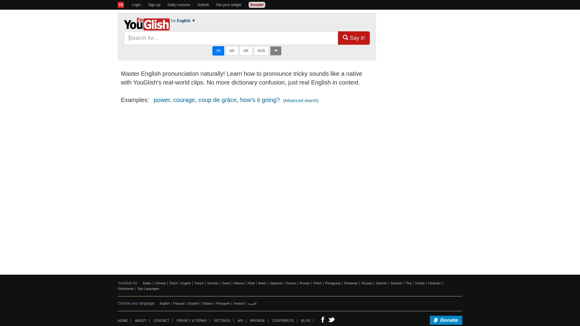 YouGlish website screenshot