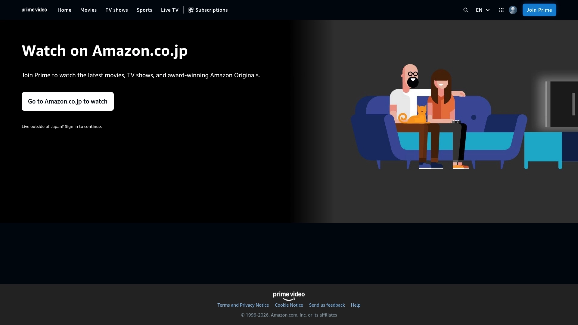 Prime Video website screenshot