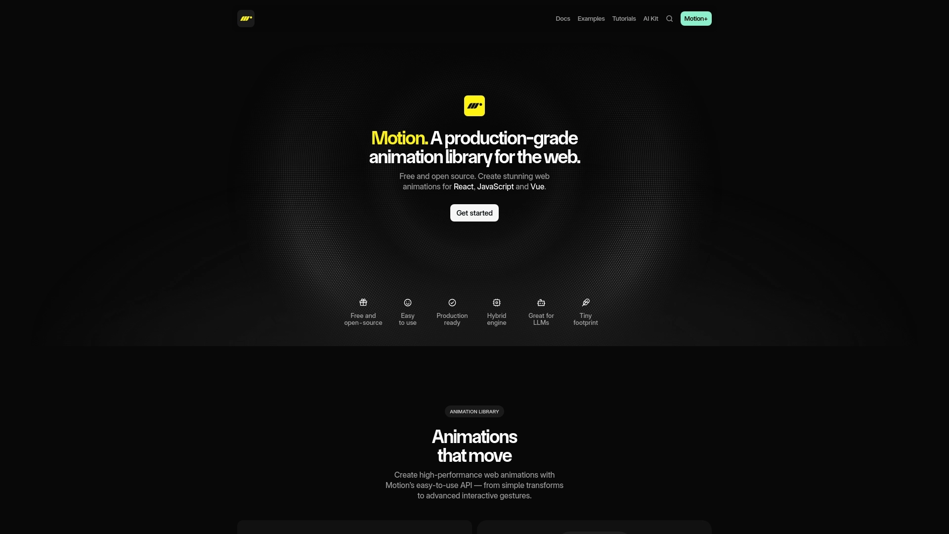 Motion website screenshot