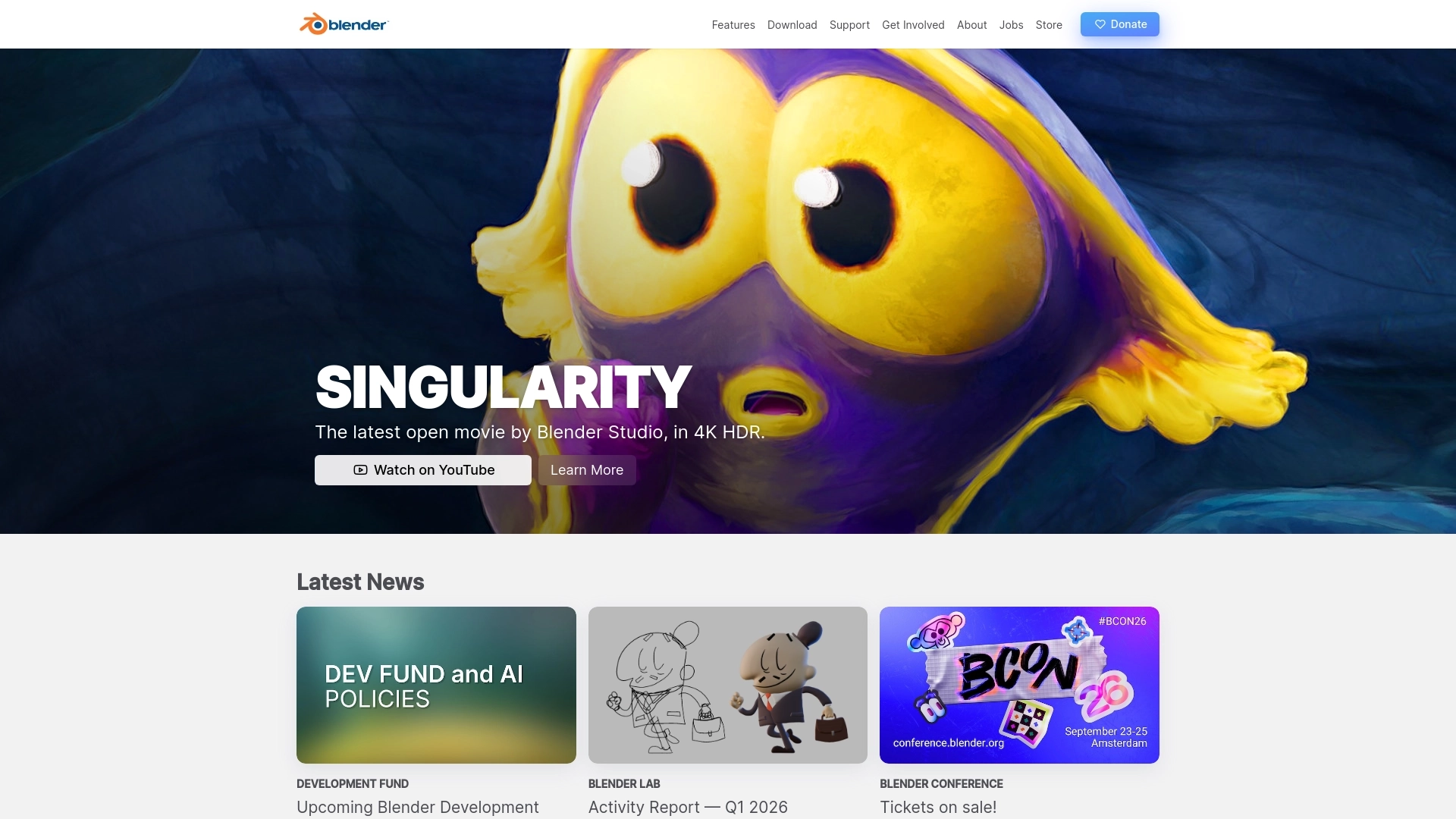 Blender website screenshot