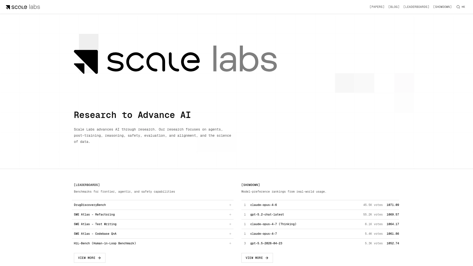 Scale Labs 网站截图