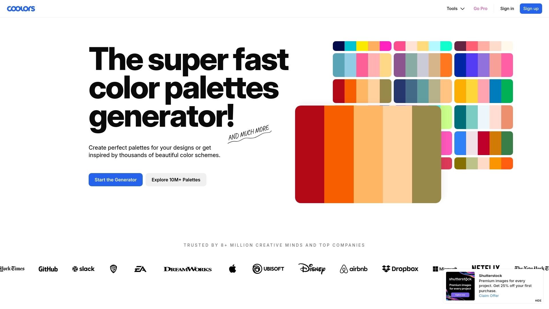 Coolors website screenshot