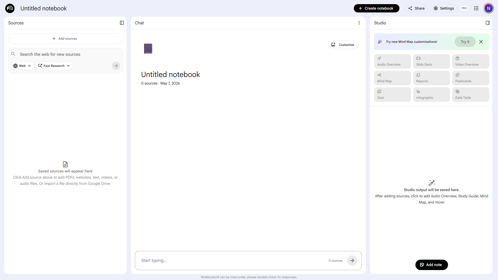 NotebookLM website screenshot