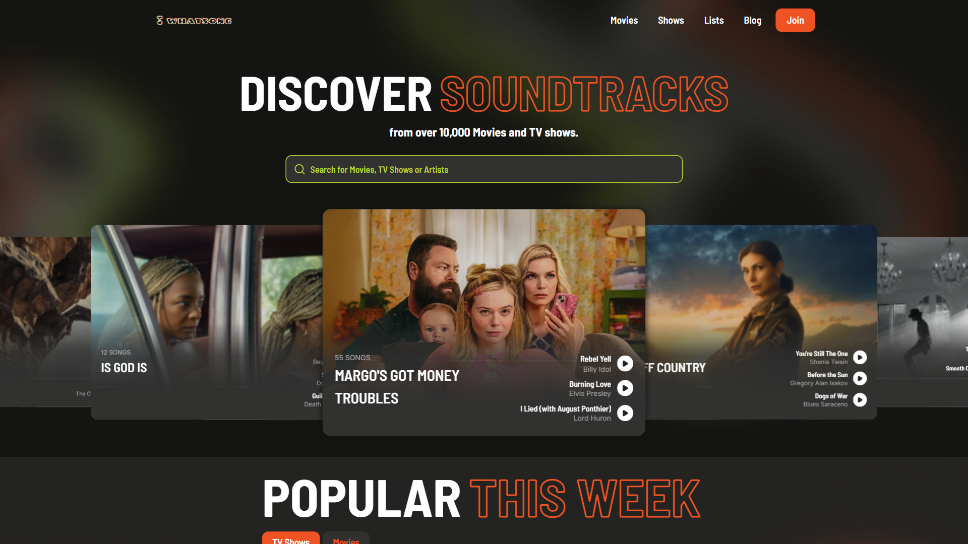 WhatSong website screenshot
