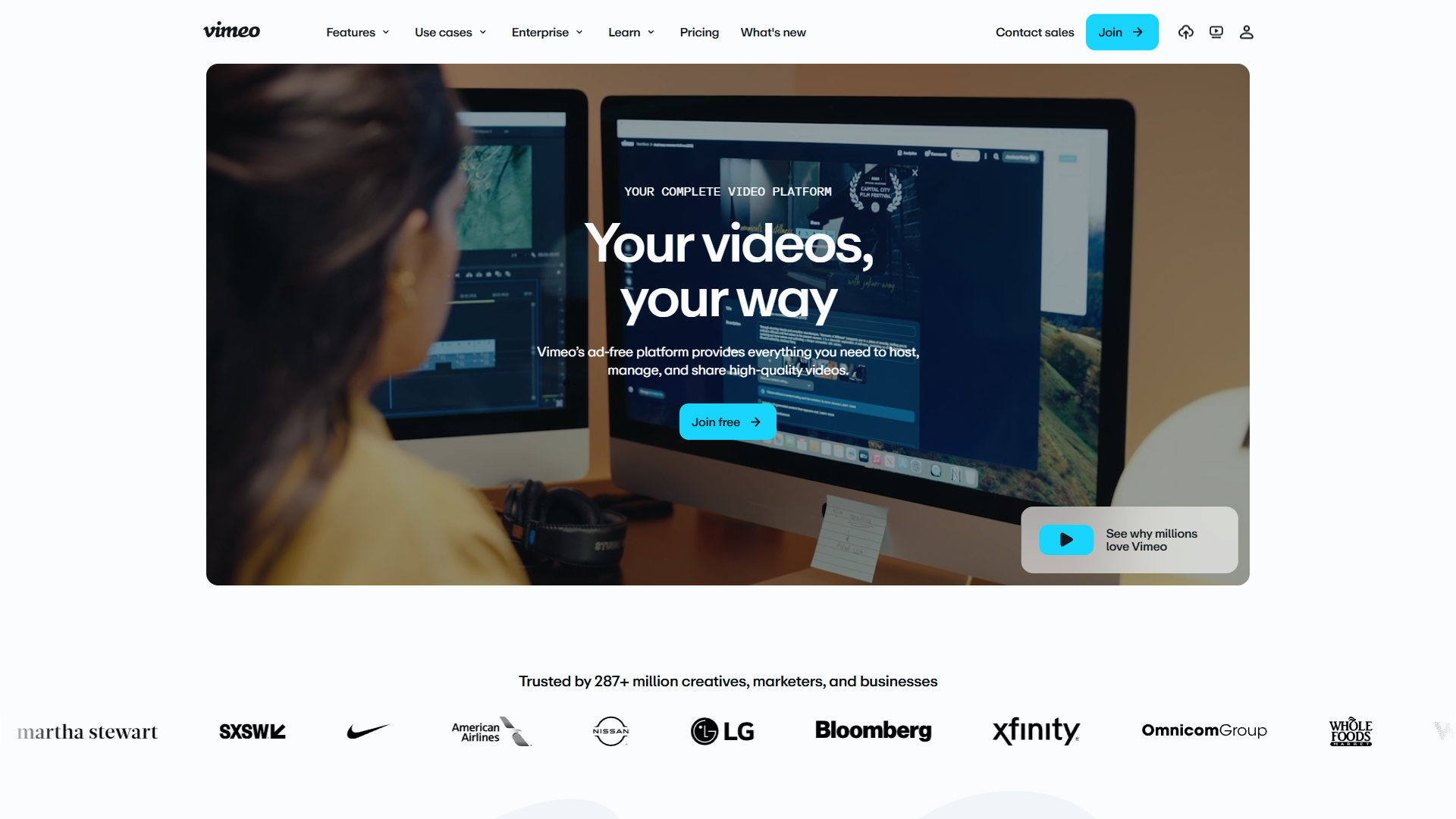Vimeo 网站截图