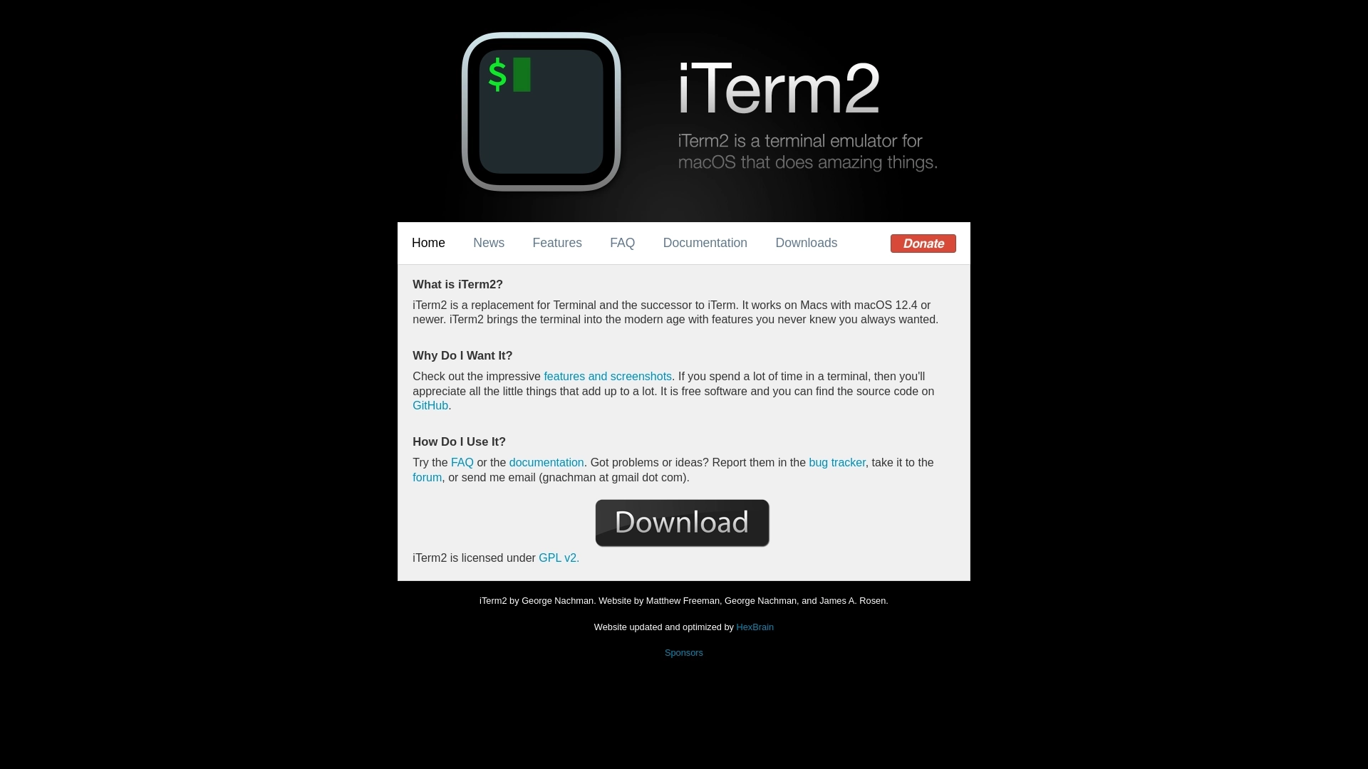iTerm2 网站截图