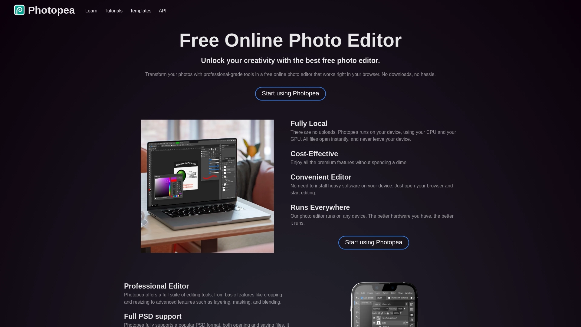 Photopea website screenshot