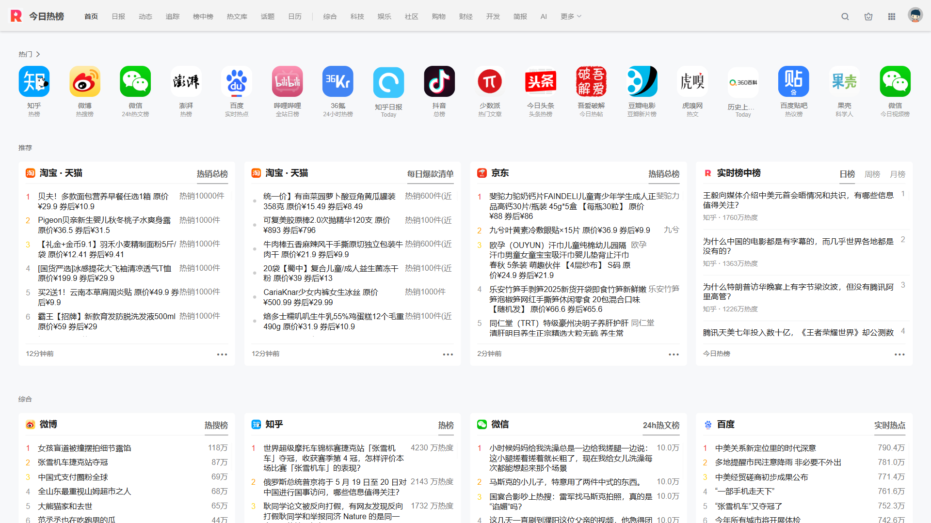 TopHub website screenshot
