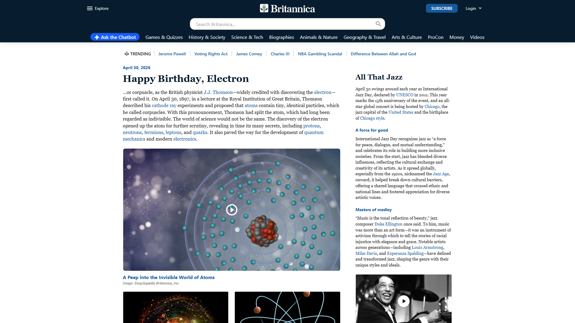 Britannica website screenshot