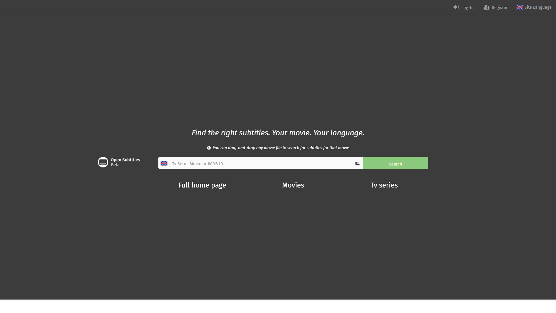 OpenSubtitles 网站截图