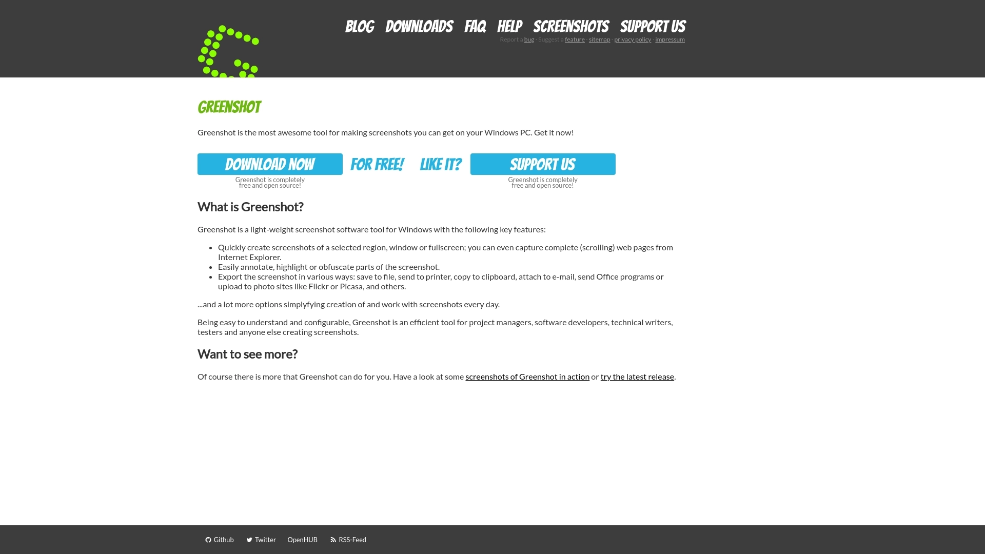 Greenshot 网站截图