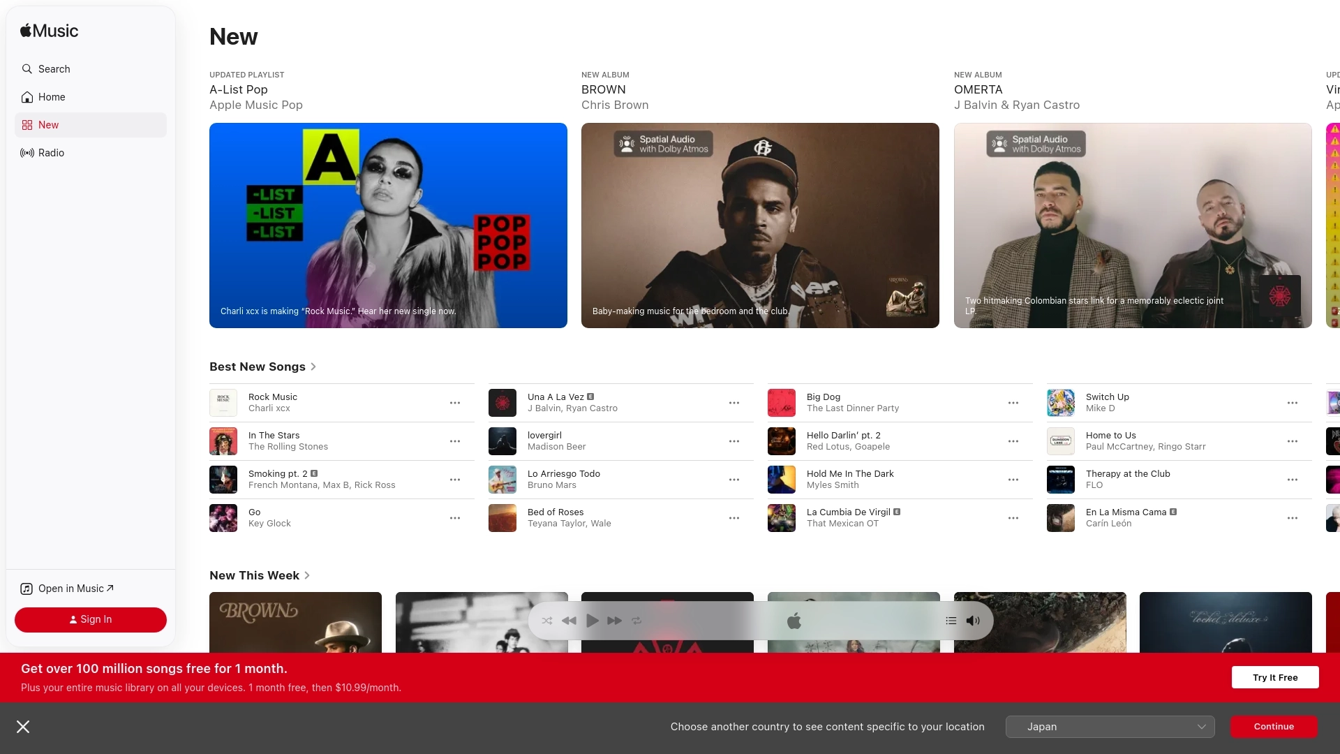 Apple Music website screenshot