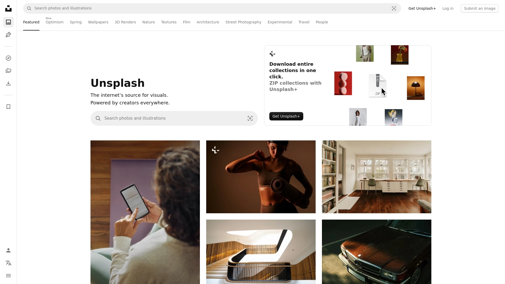 Unsplash website screenshot
