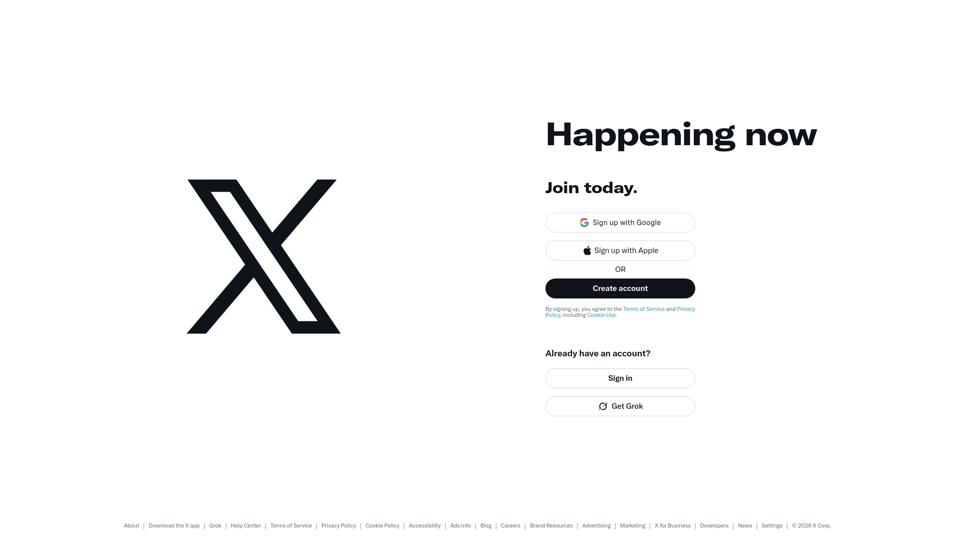X website screenshot