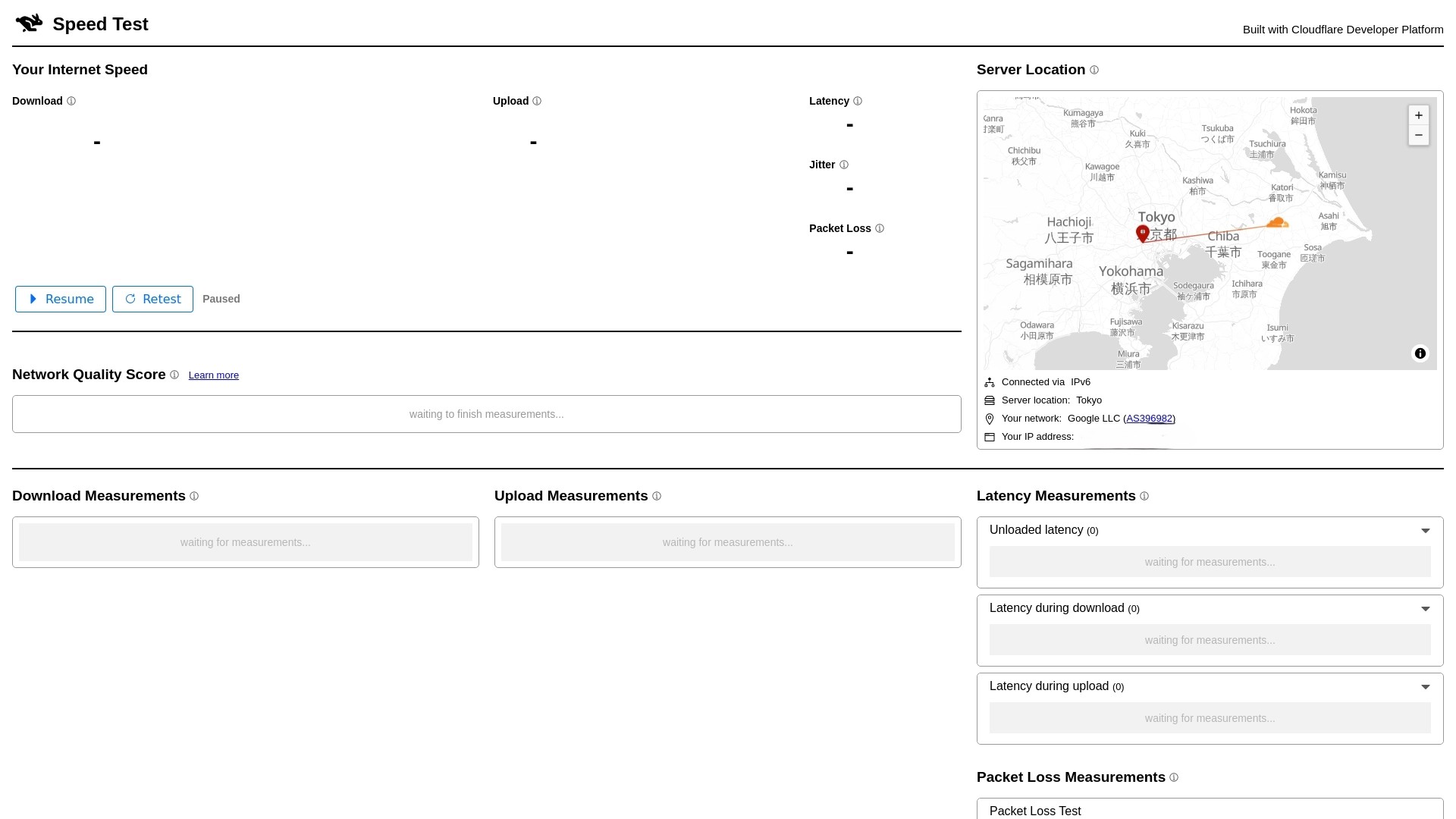 speed.cloudflare website screenshot