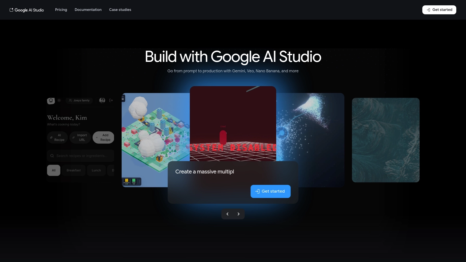 Google AI Studio website screenshot