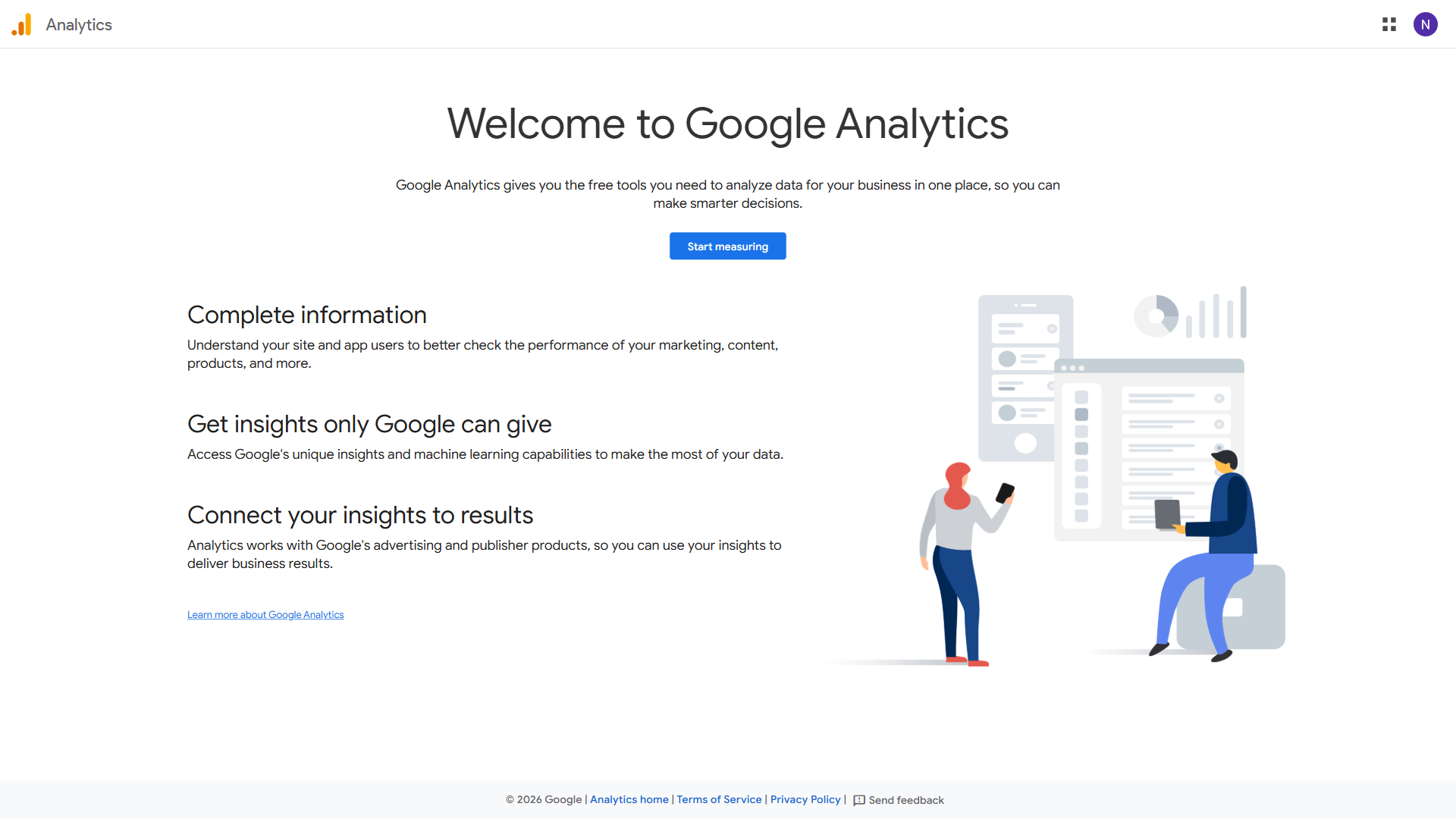 Google Analytics website screenshot