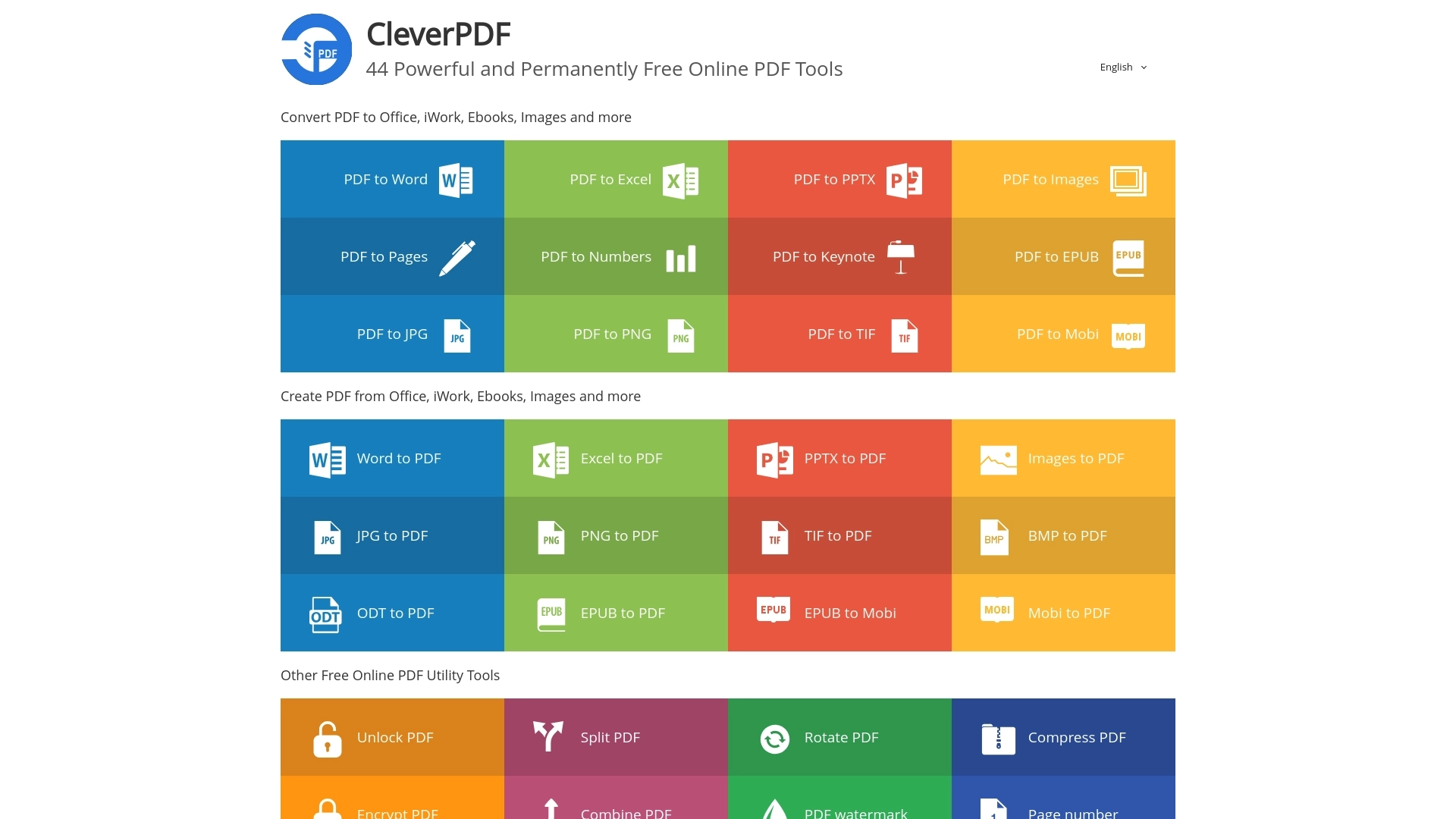 CleverPDF website screenshot